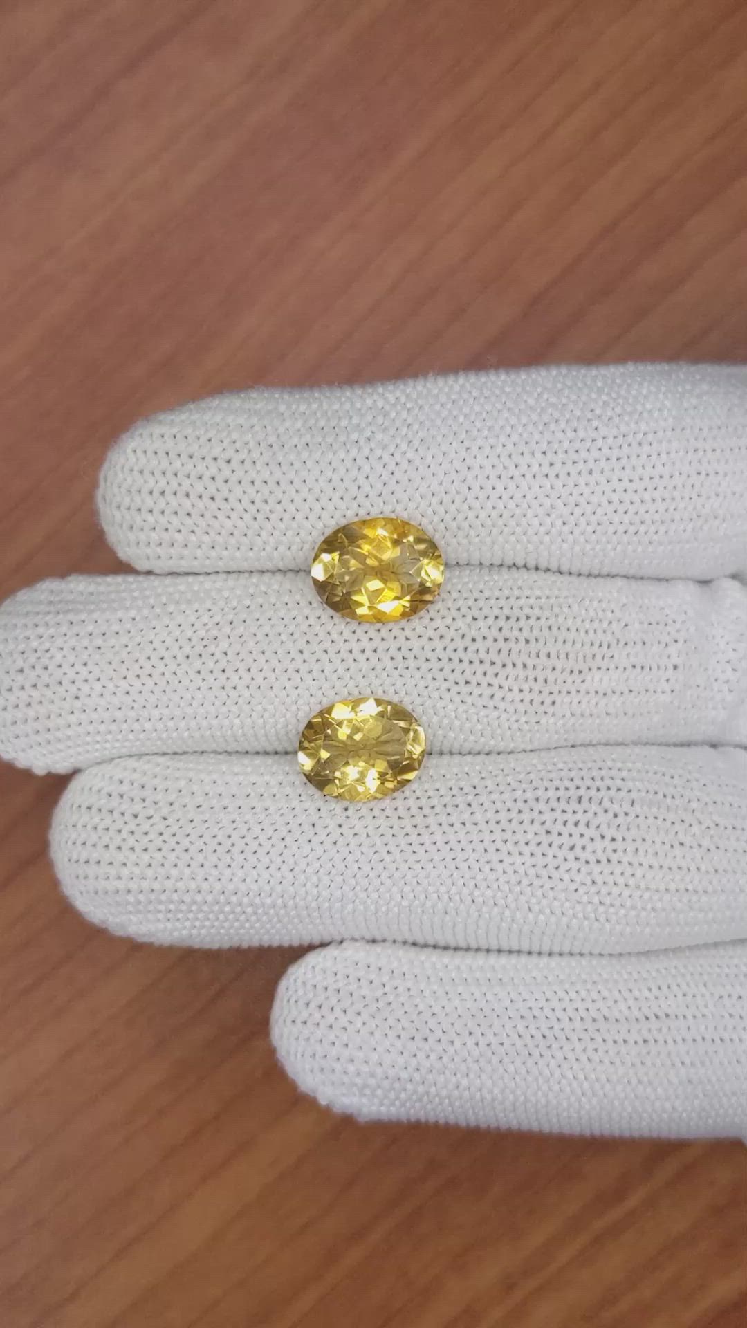 5.73&nbsp;Ct.Tw.Total Carat Weight Citrine Pair from Brazil Size Video