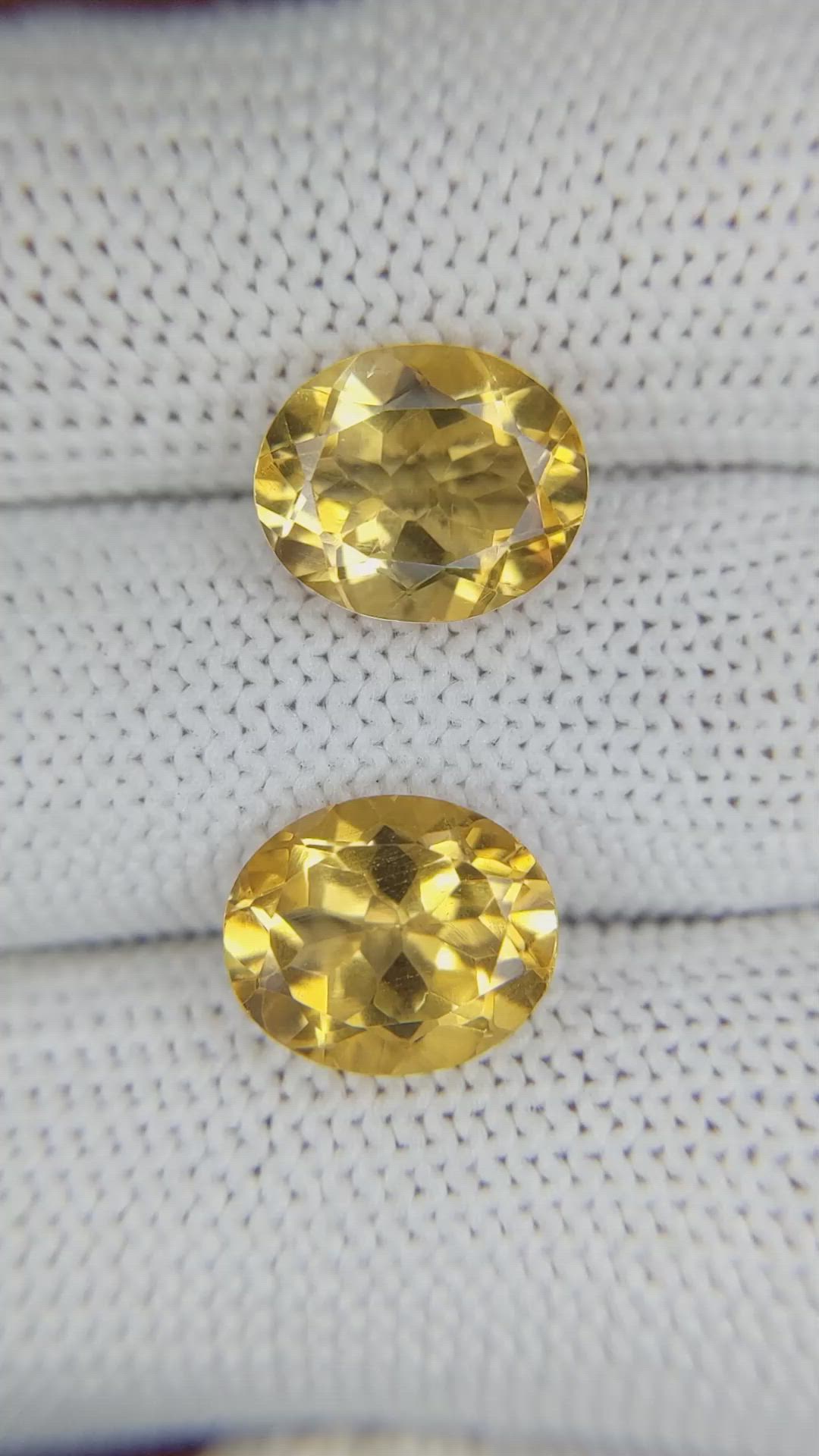 6.36&nbsp;Ct.Tw.Total Carat Weight Citrine Pair from Brazil Size Video