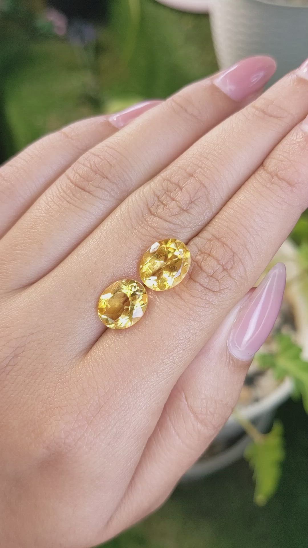 6.36&nbsp;Ct.Tw.Total Carat Weight Citrine Pair from Brazil Size Video