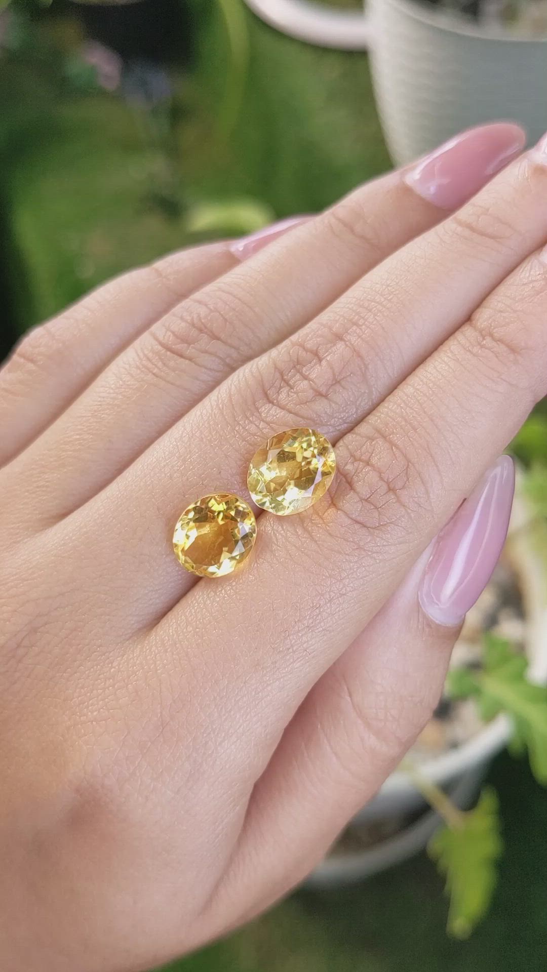 6.32&nbsp;Ct.Tw.Total Carat Weight Citrine Pair from Brazil Size Video