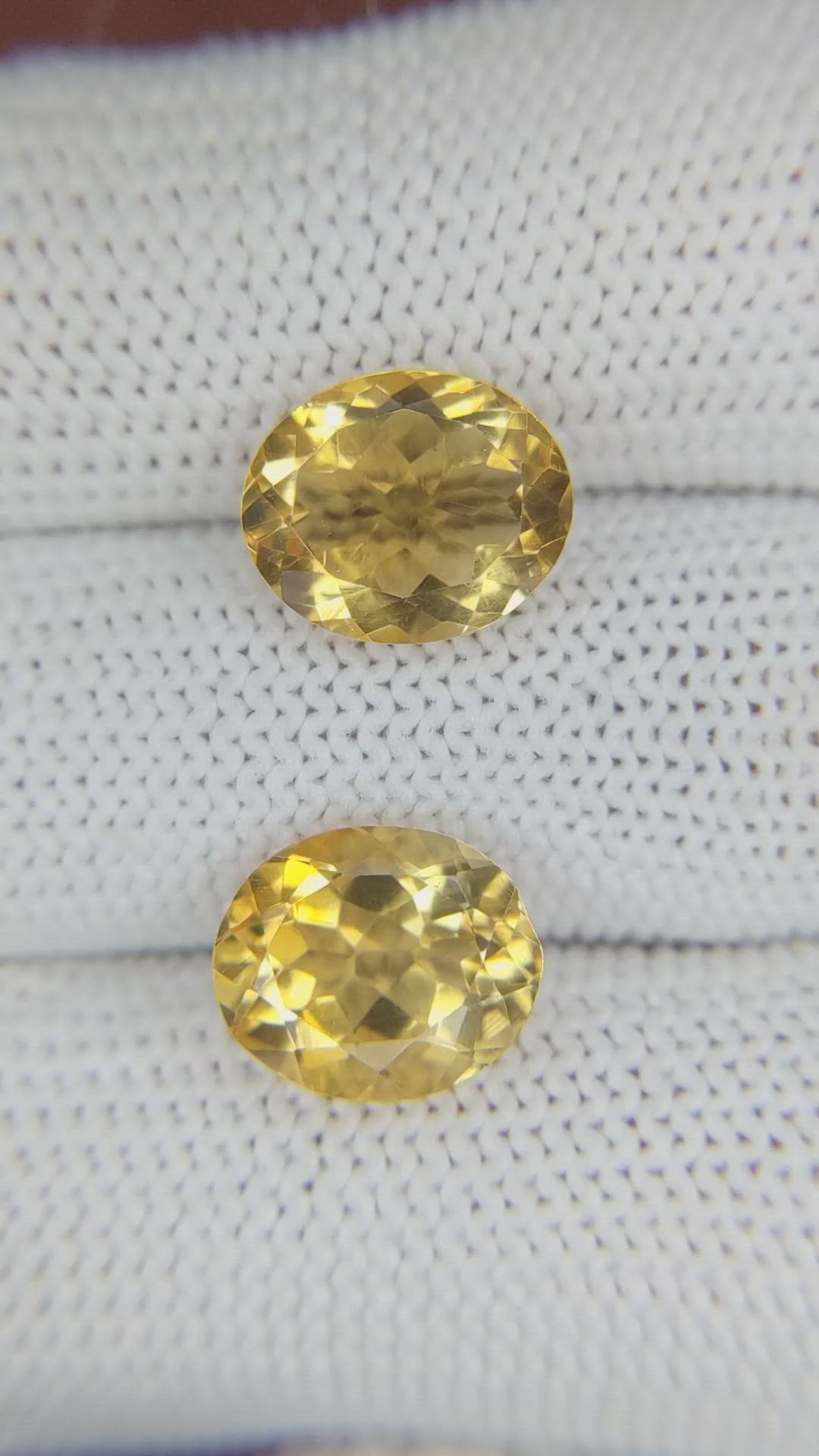 6.32&nbsp;Ct.Tw.Total Carat Weight Citrine Pair from Brazil Size Video