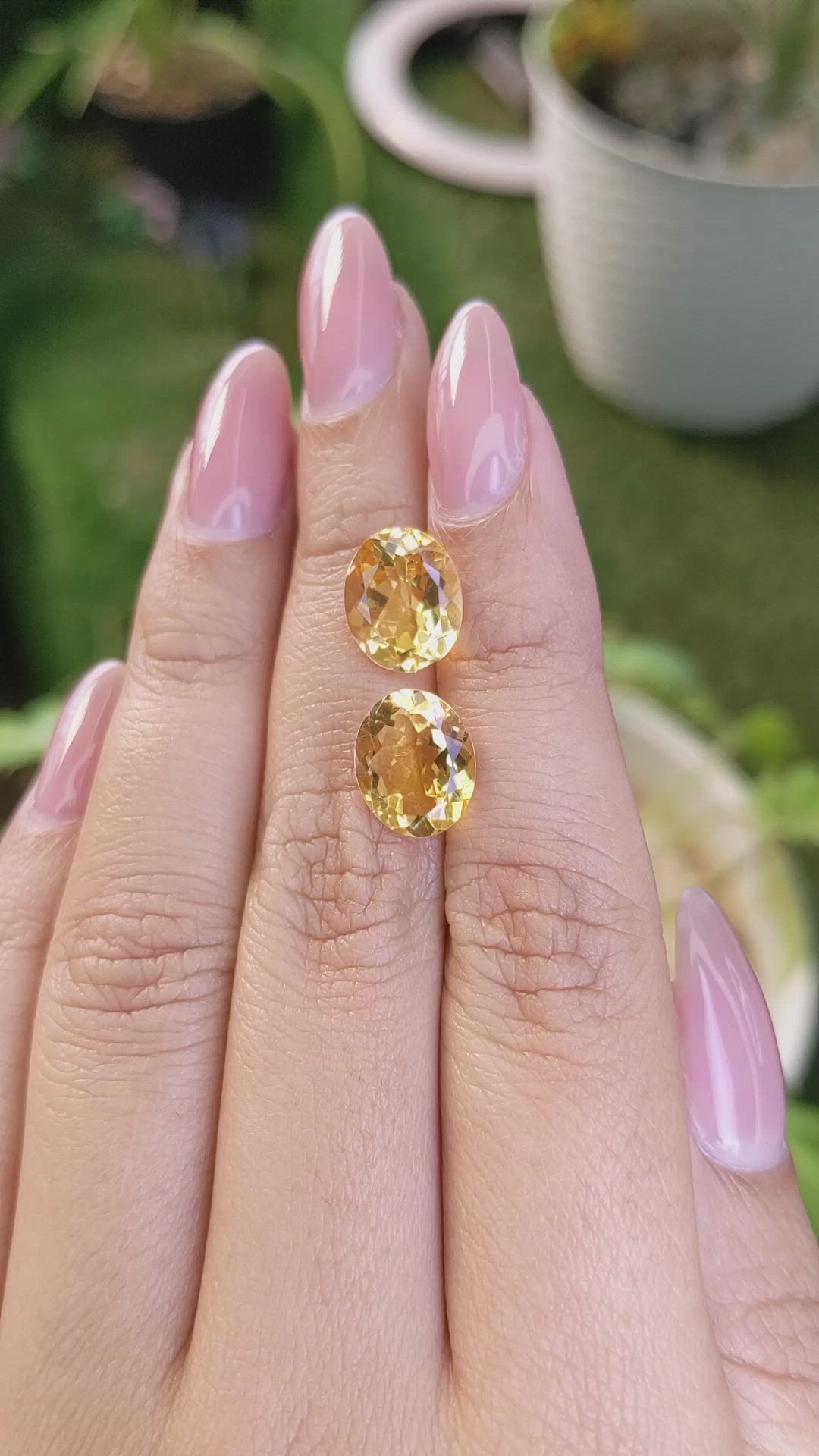 6.32&nbsp;Ct.Tw.Total Carat Weight Citrine Pair from Brazil Size Video