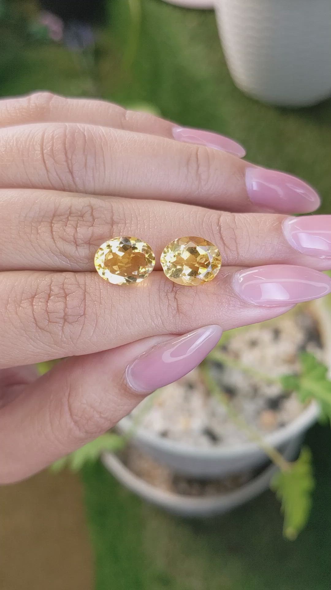 6.32&nbsp;Ct.Tw.Total Carat Weight Citrine Pair from Brazil Size Video