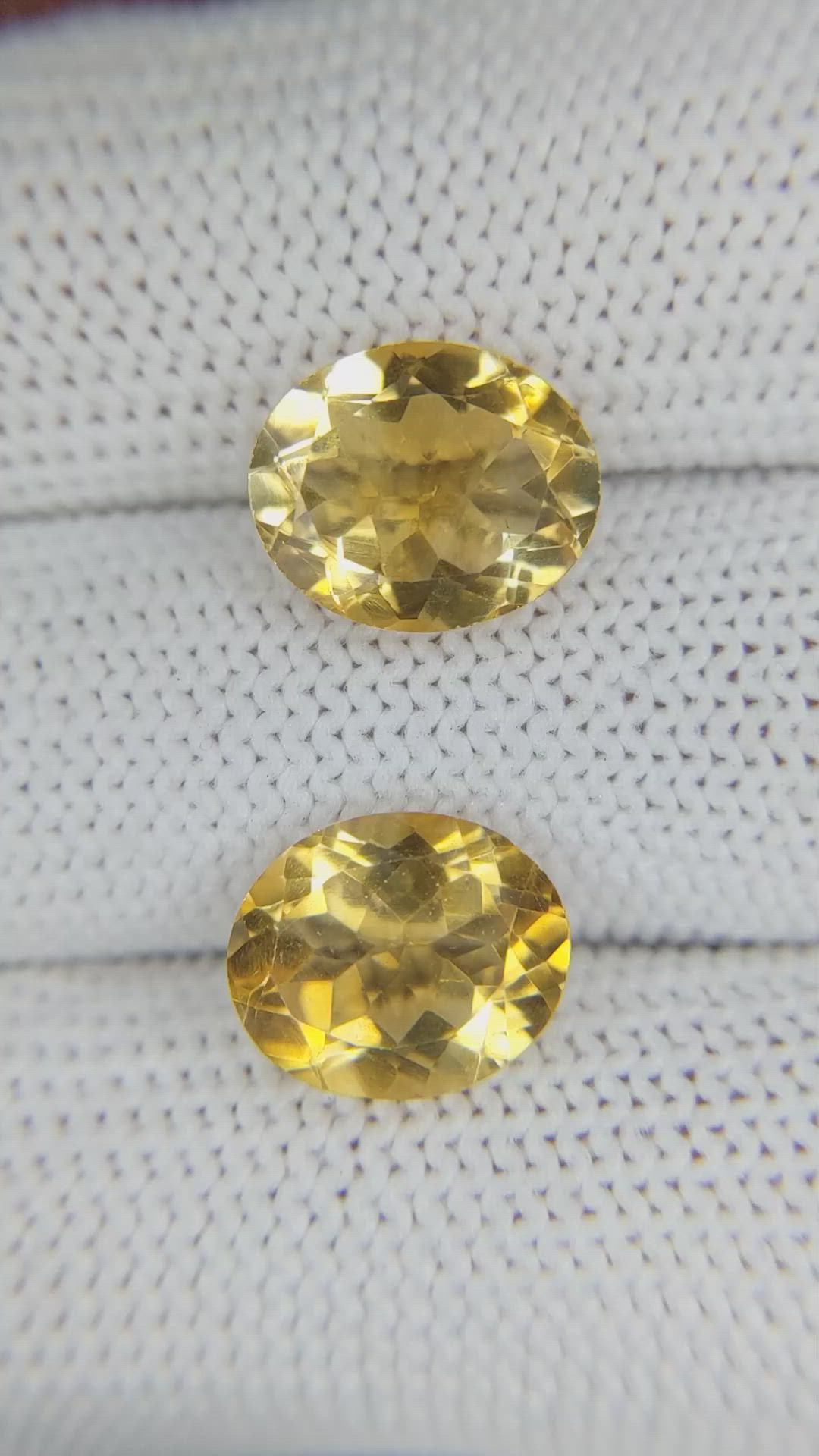 6.17&nbsp;Ct.Tw.Total Carat Weight Citrine Pair from Brazil Size Video