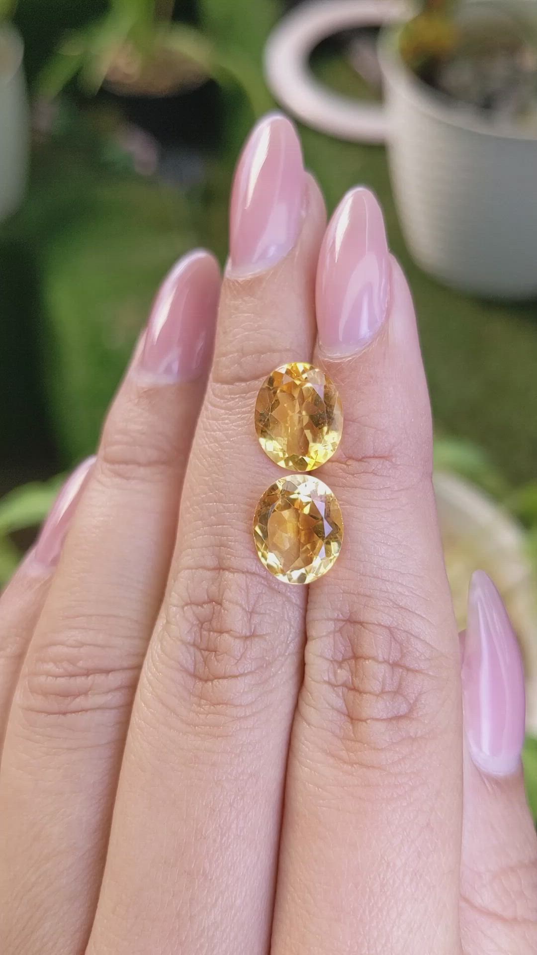 6.17&nbsp;Ct.Tw.Total Carat Weight Citrine Pair from Brazil Size Video