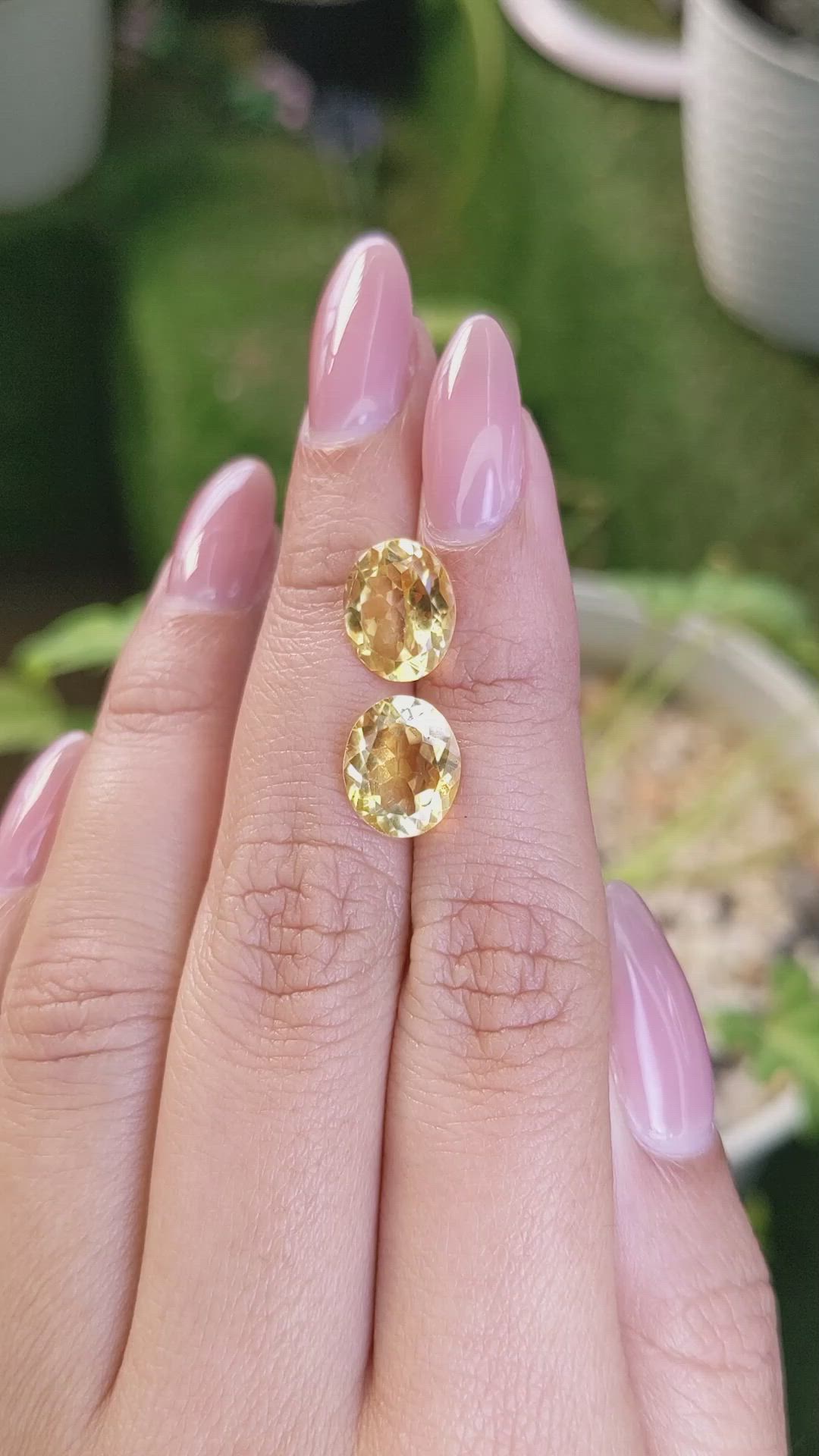 5.54&nbsp;Ct.Tw.Total Carat Weight Citrine Pair from Brazil Size Video