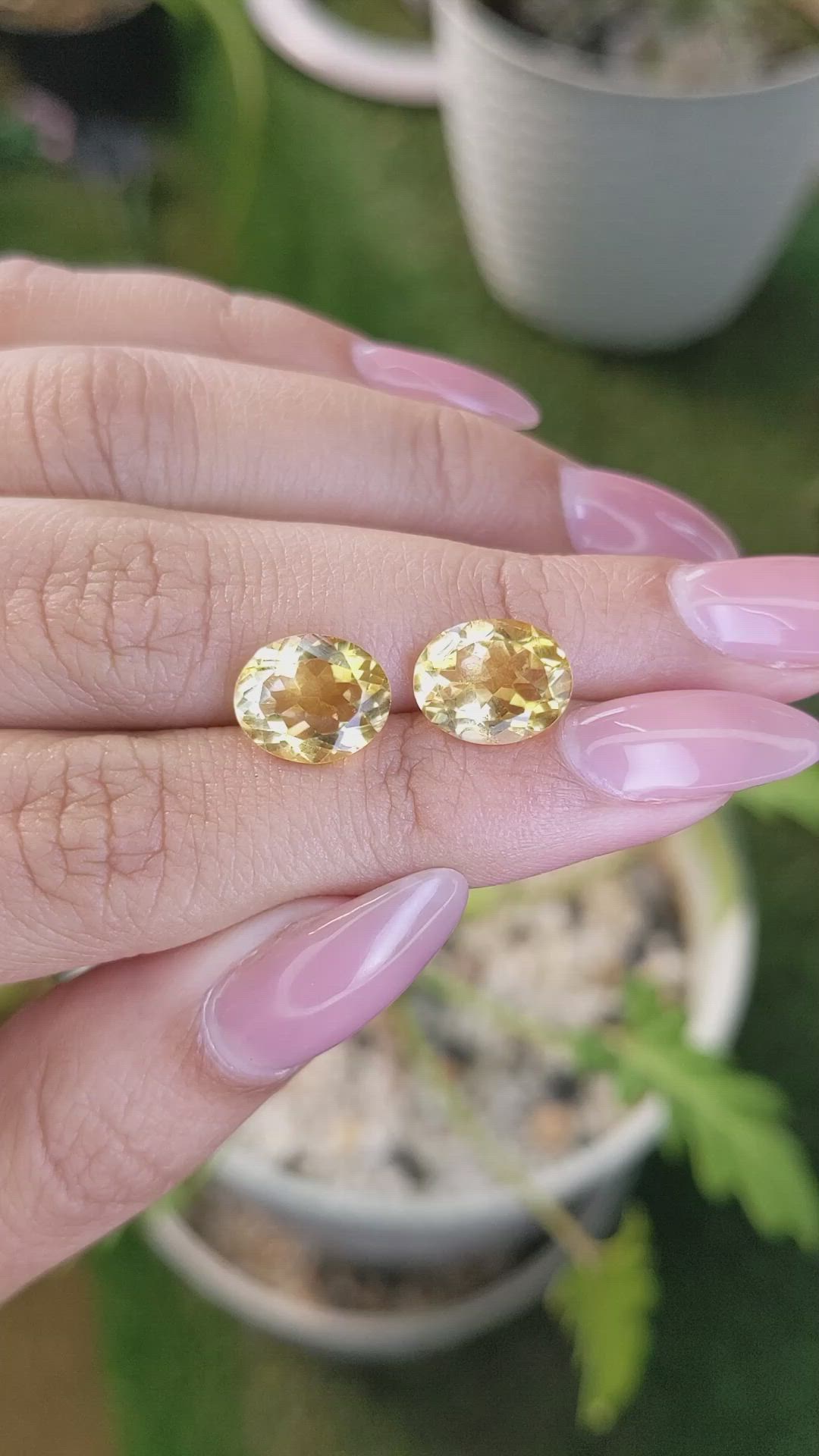 5.54&nbsp;Ct.Tw.Total Carat Weight Citrine Pair from Brazil Size Video