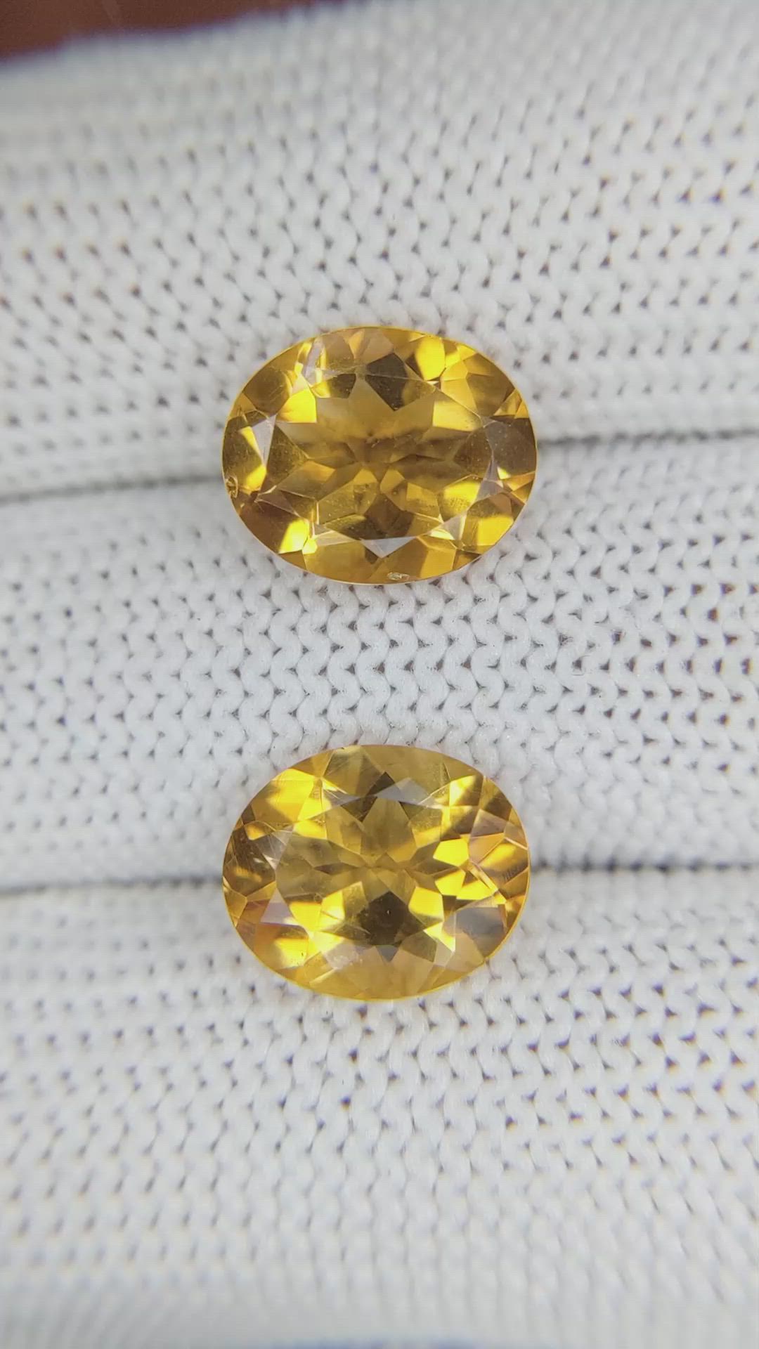 5.88&nbsp;Ct.Tw.Total Carat Weight Citrine Pair from Brazil Size Video