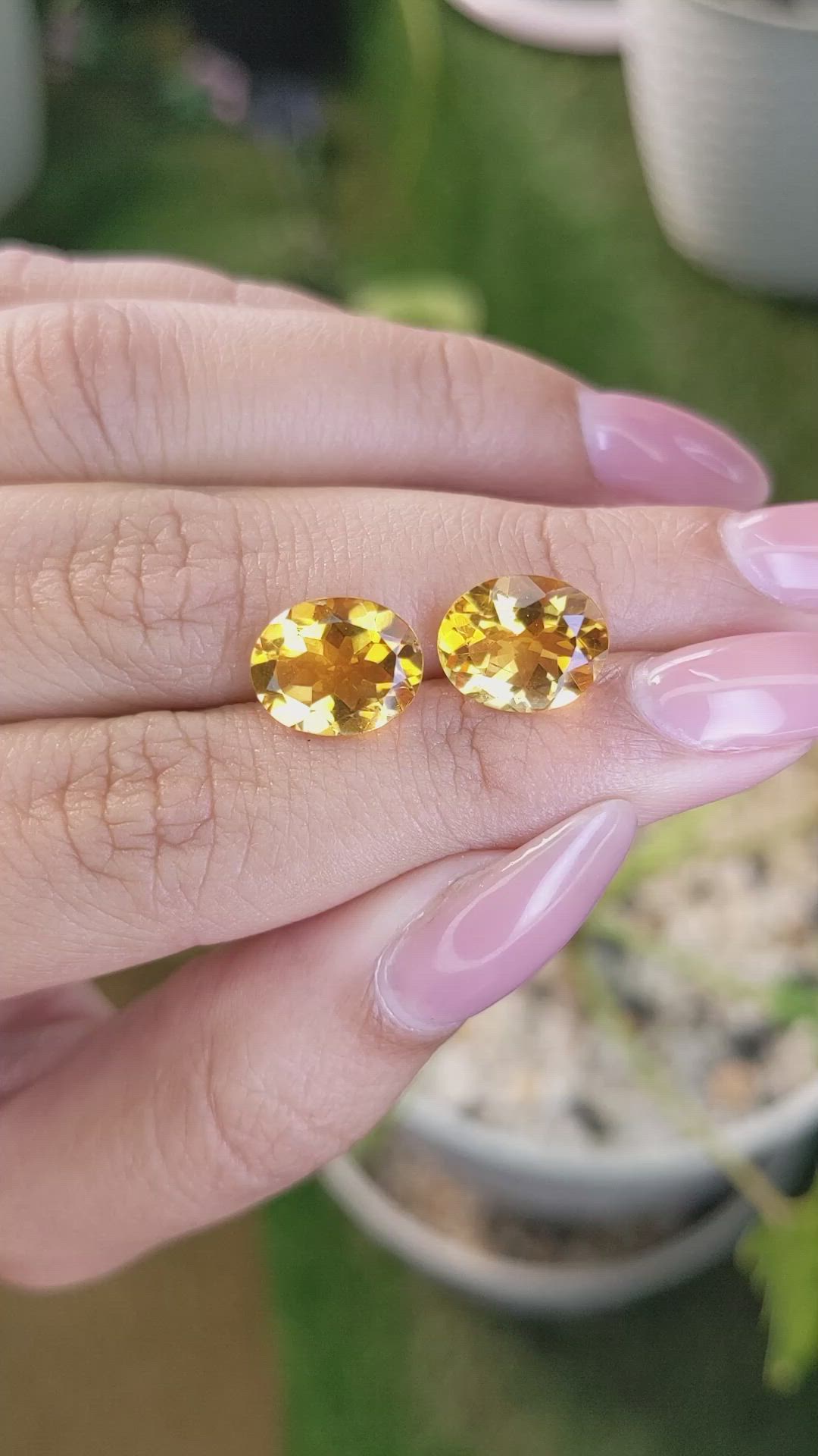 5.88&nbsp;Ct.Tw.Total Carat Weight Citrine Pair from Brazil Size Video