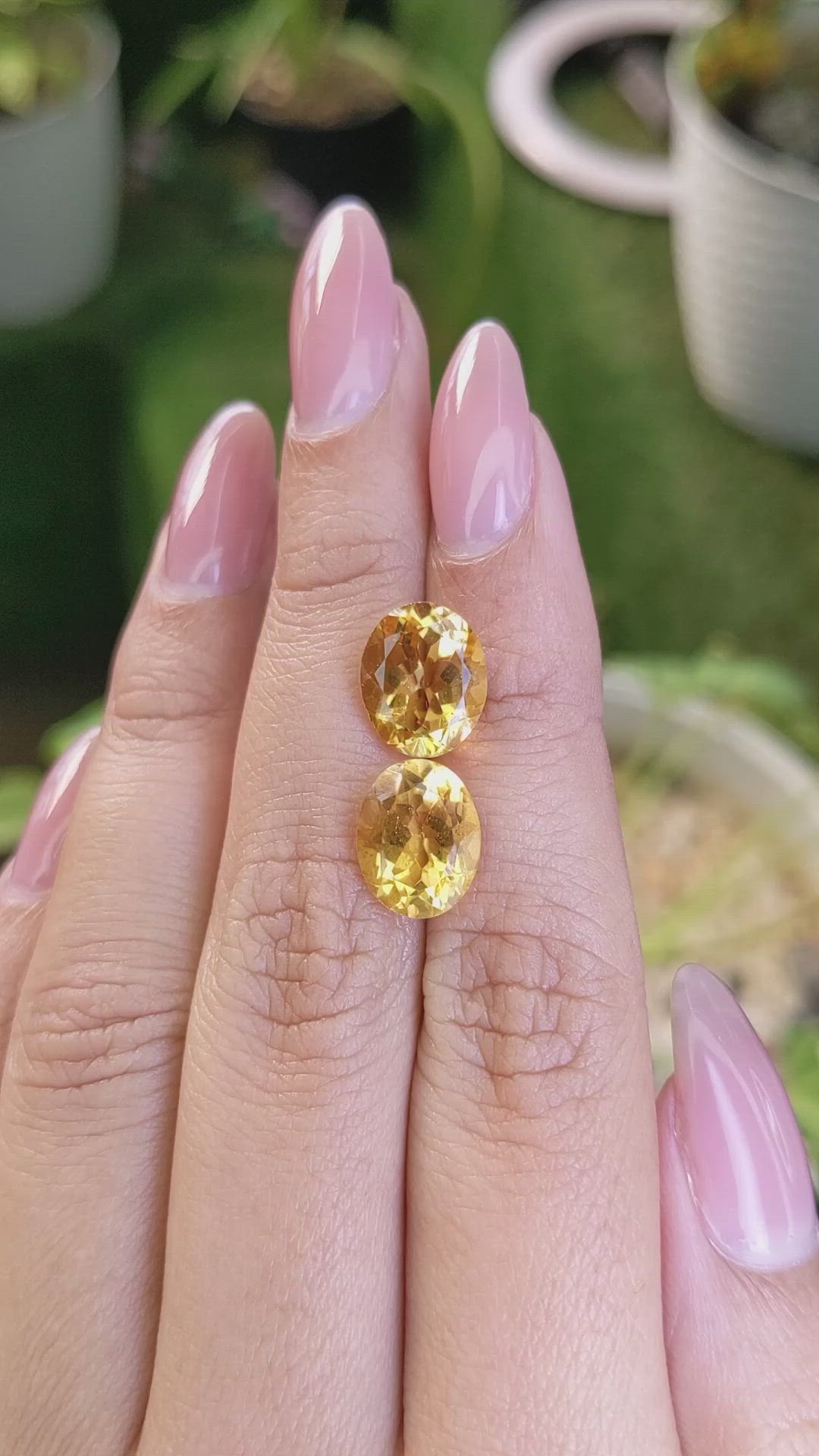 6.29&nbsp;Ct.Tw.Total Carat Weight Citrine Pair from Brazil Size Video