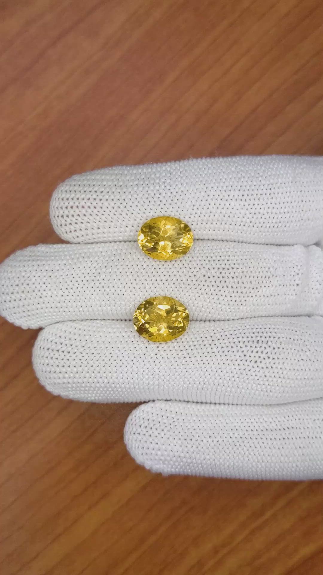 6.29&nbsp;Ct.Tw.Total Carat Weight Citrine Pair from Brazil Size Video