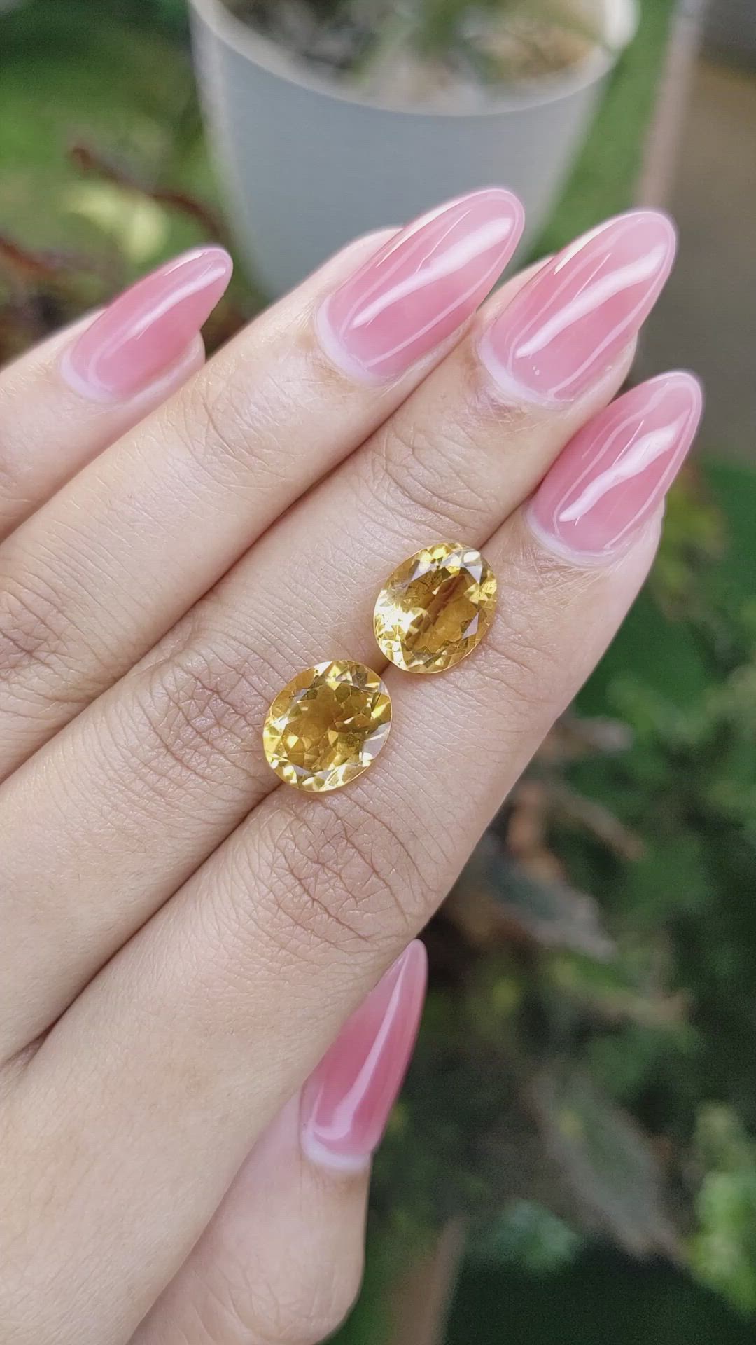 6.73&nbsp;Ct.Tw.Total Carat Weight Citrine Pair from Brazil Size Video