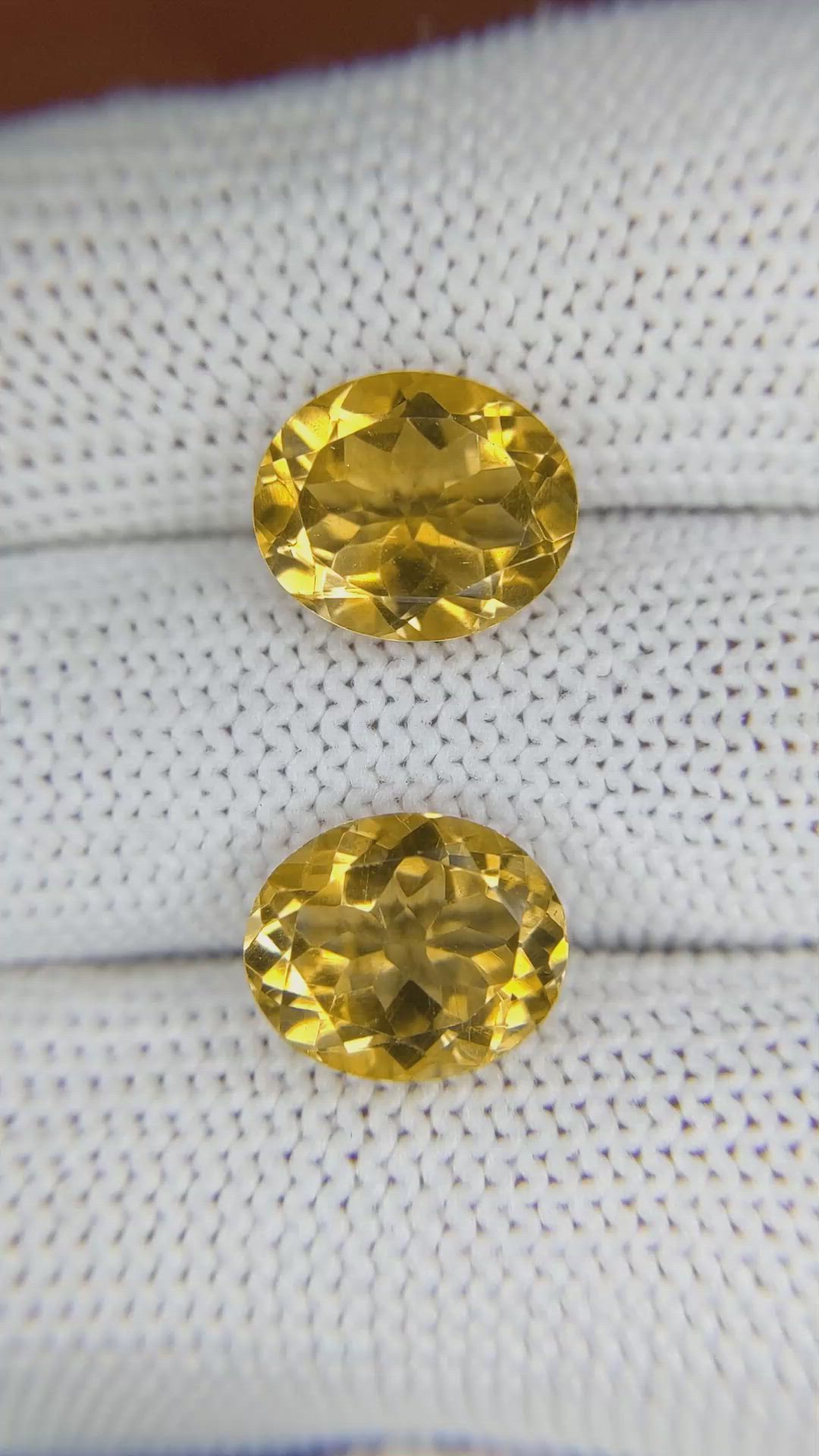 6.73&nbsp;Ct.Tw.Total Carat Weight Citrine Pair from Brazil Size Video