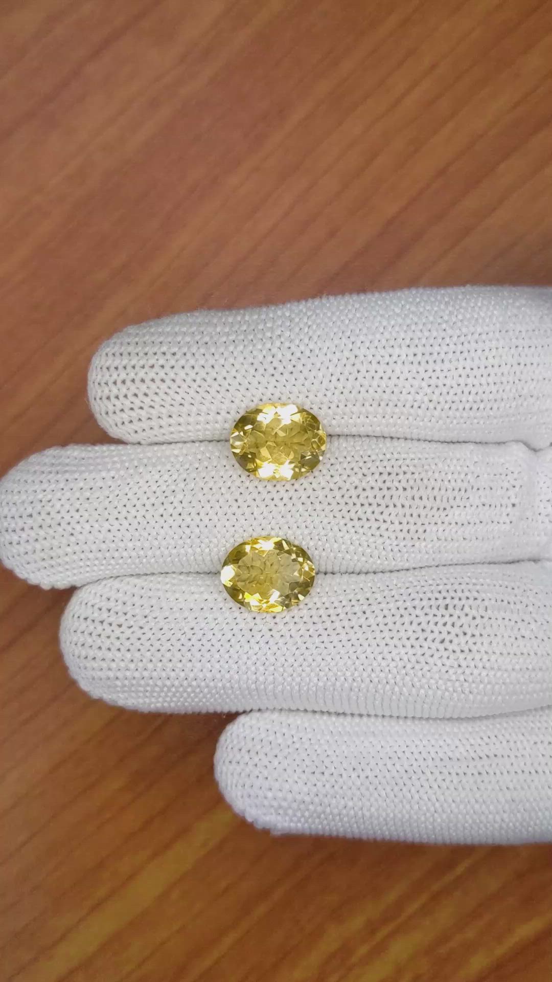 5.47&nbsp;Ct.Tw.Total Carat Weight Citrine Pair from Brazil Size Video
