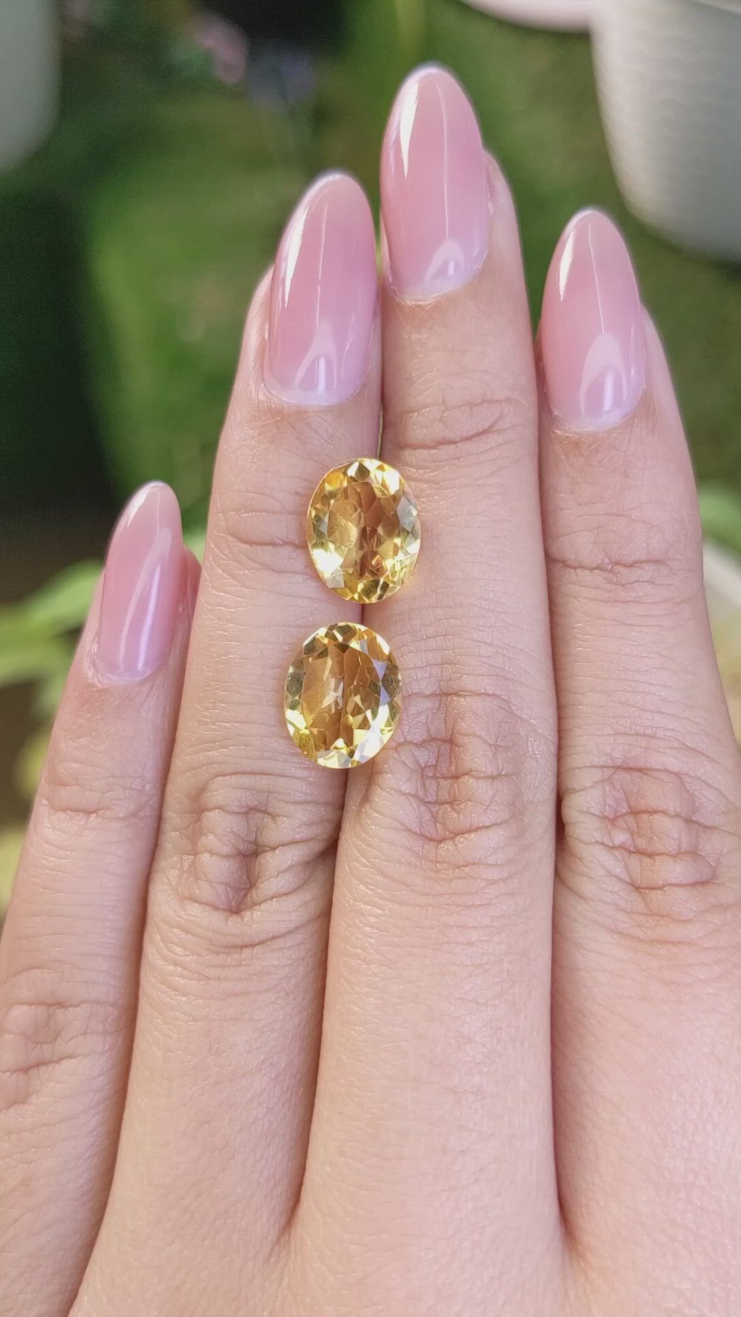 5.14&nbsp;Ct.Tw.Total Carat Weight Citrine Pair from Brazil Size Video