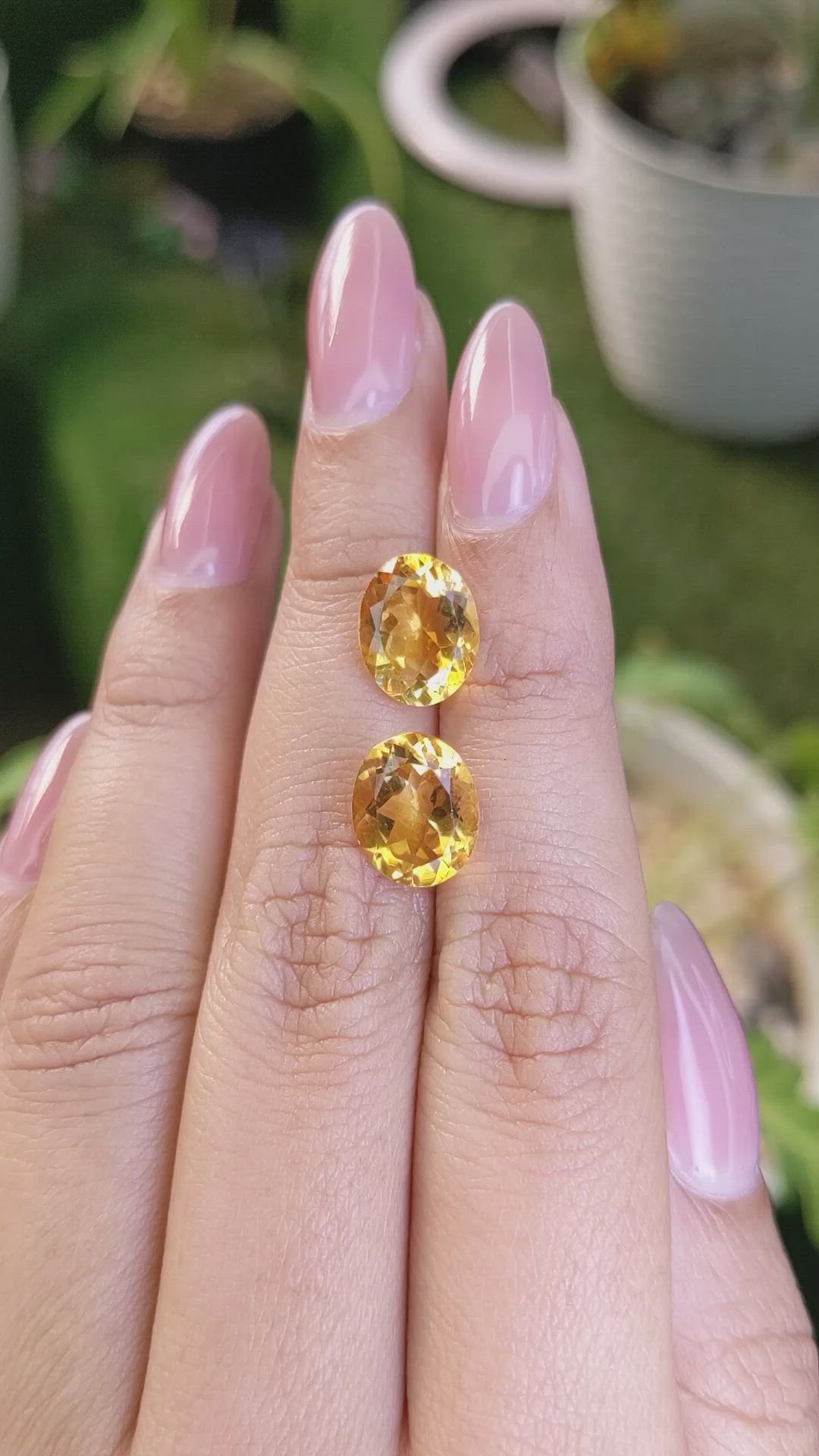 5.78&nbsp;Ct.Tw.Total Carat Weight Citrine Pair from Brazil Size Video