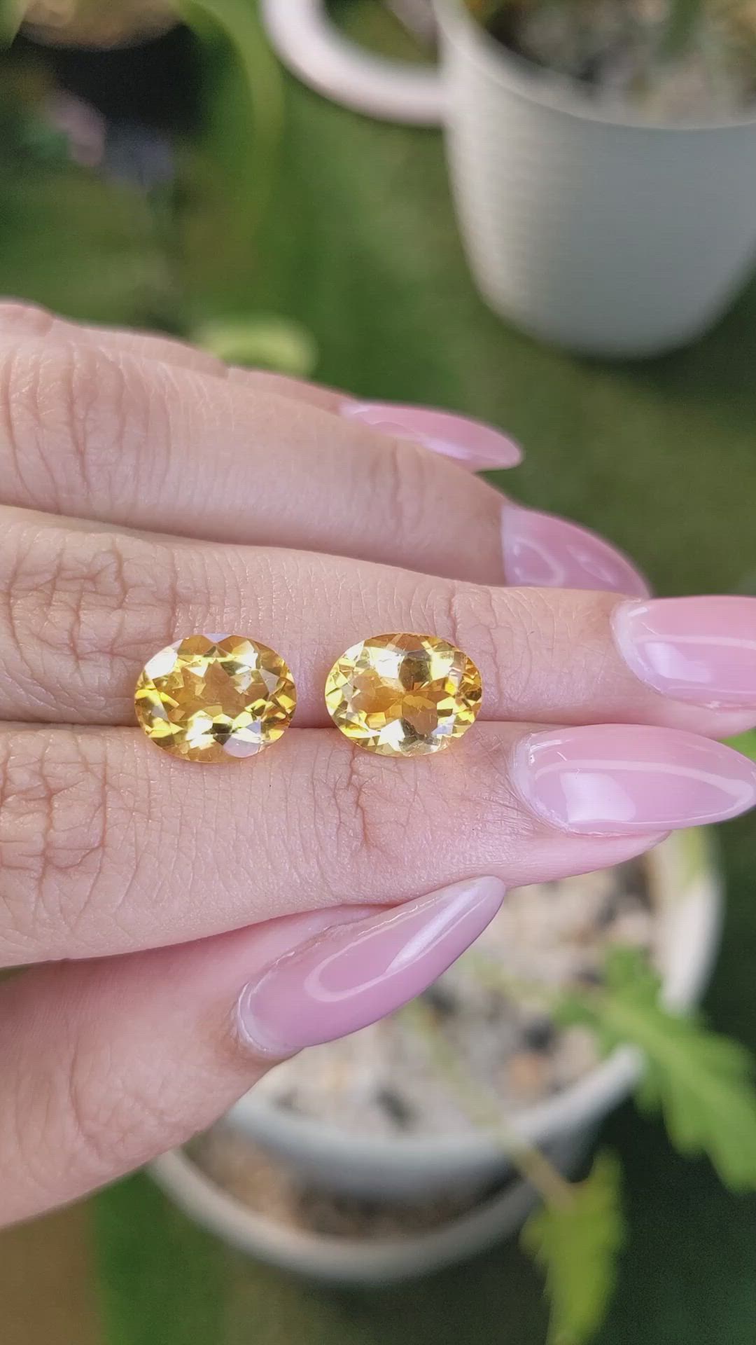 5.78&nbsp;Ct.Tw.Total Carat Weight Citrine Pair from Brazil Size Video