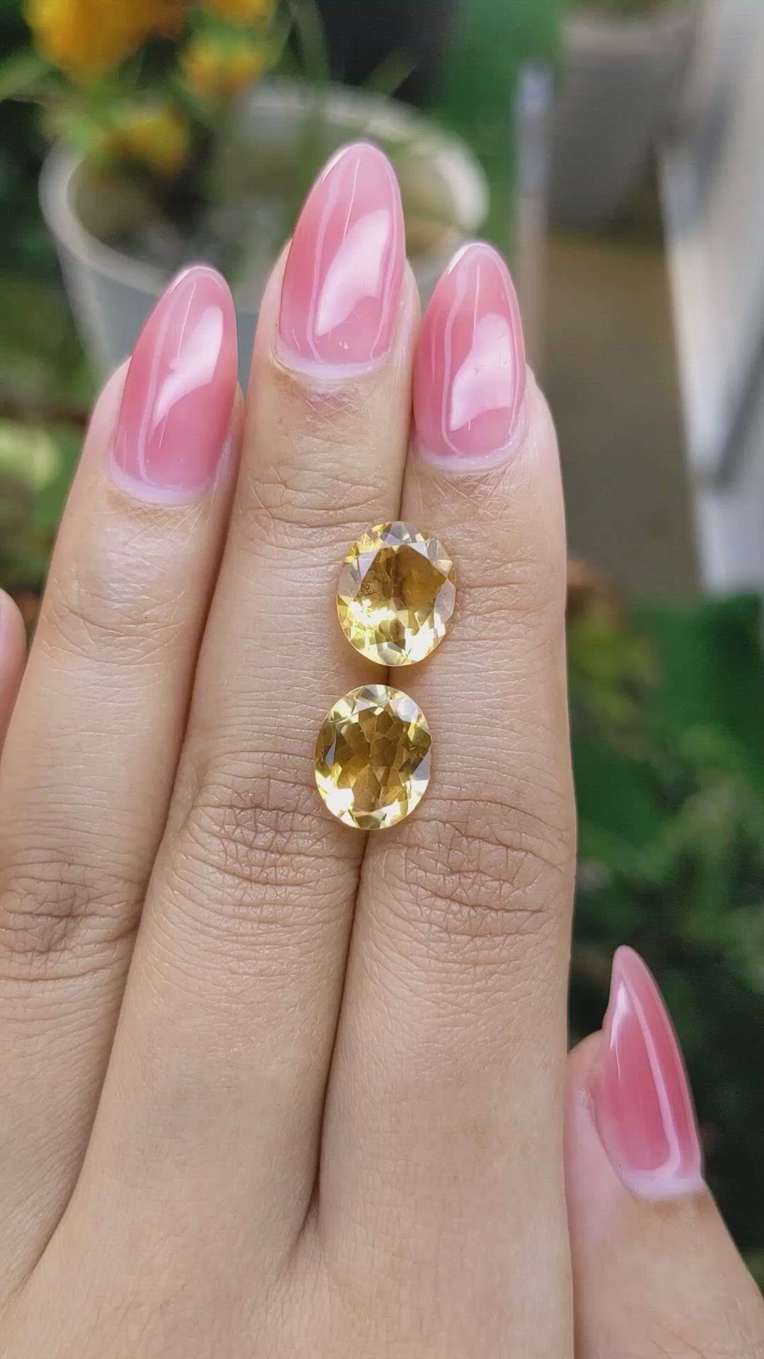 6.37&nbsp;Ct.Tw.Total Carat Weight Citrine Pair from Brazil Size Video