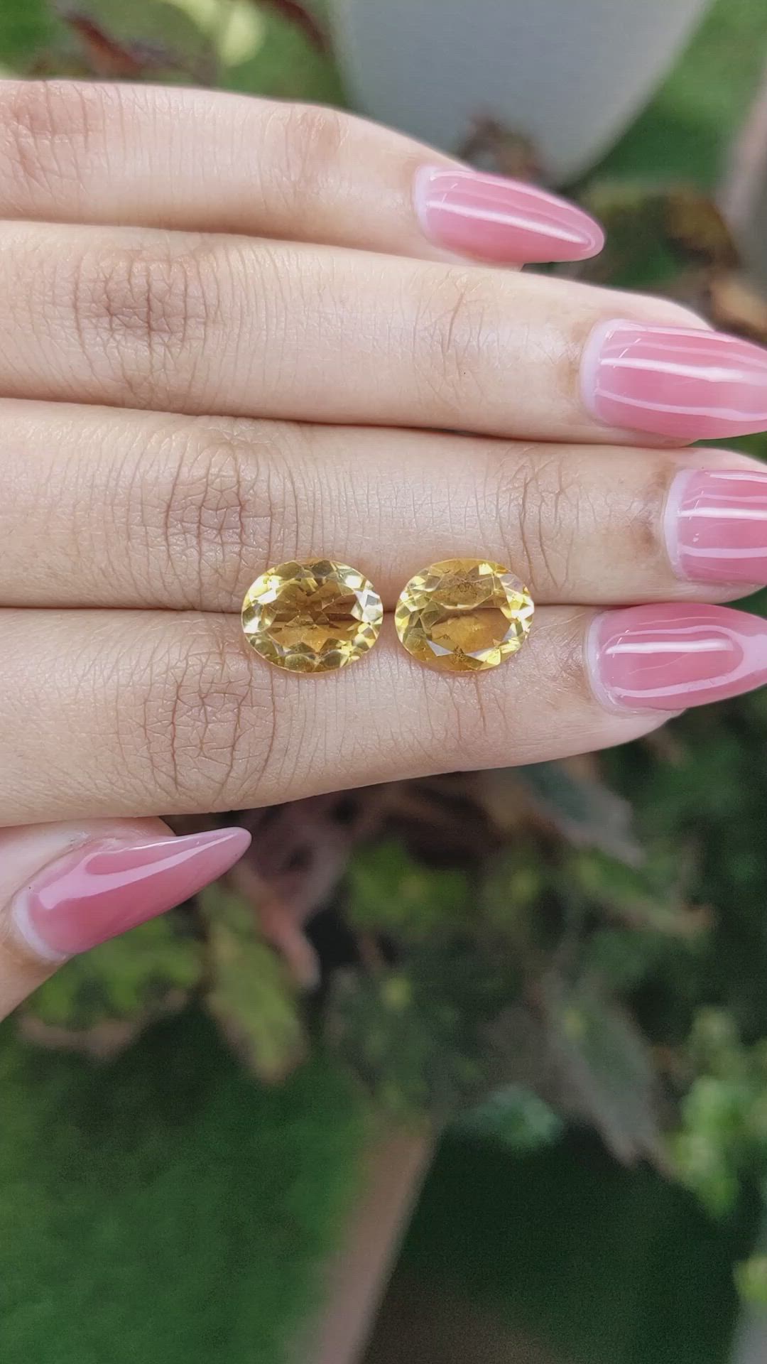 6.37&nbsp;Ct.Tw.Total Carat Weight Citrine Pair from Brazil Size Video