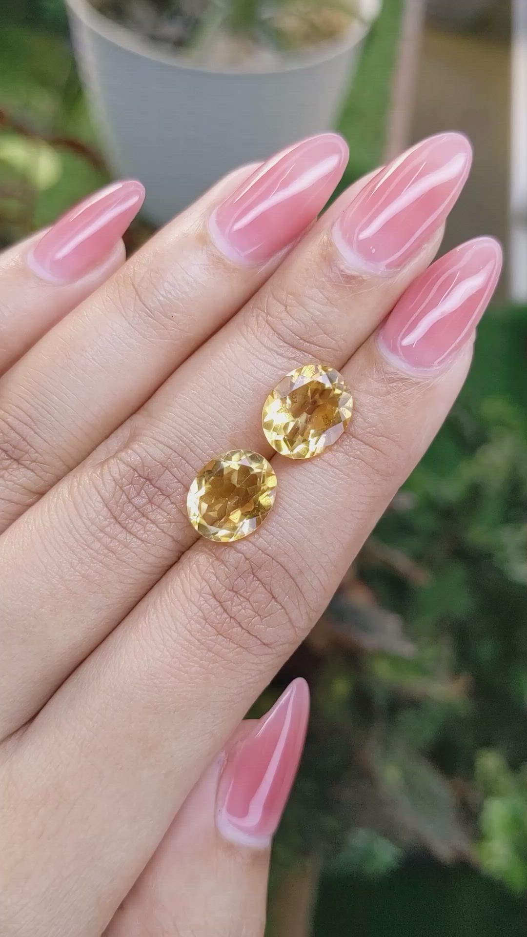 6.37&nbsp;Ct.Tw.Total Carat Weight Citrine Pair from Brazil Size Video