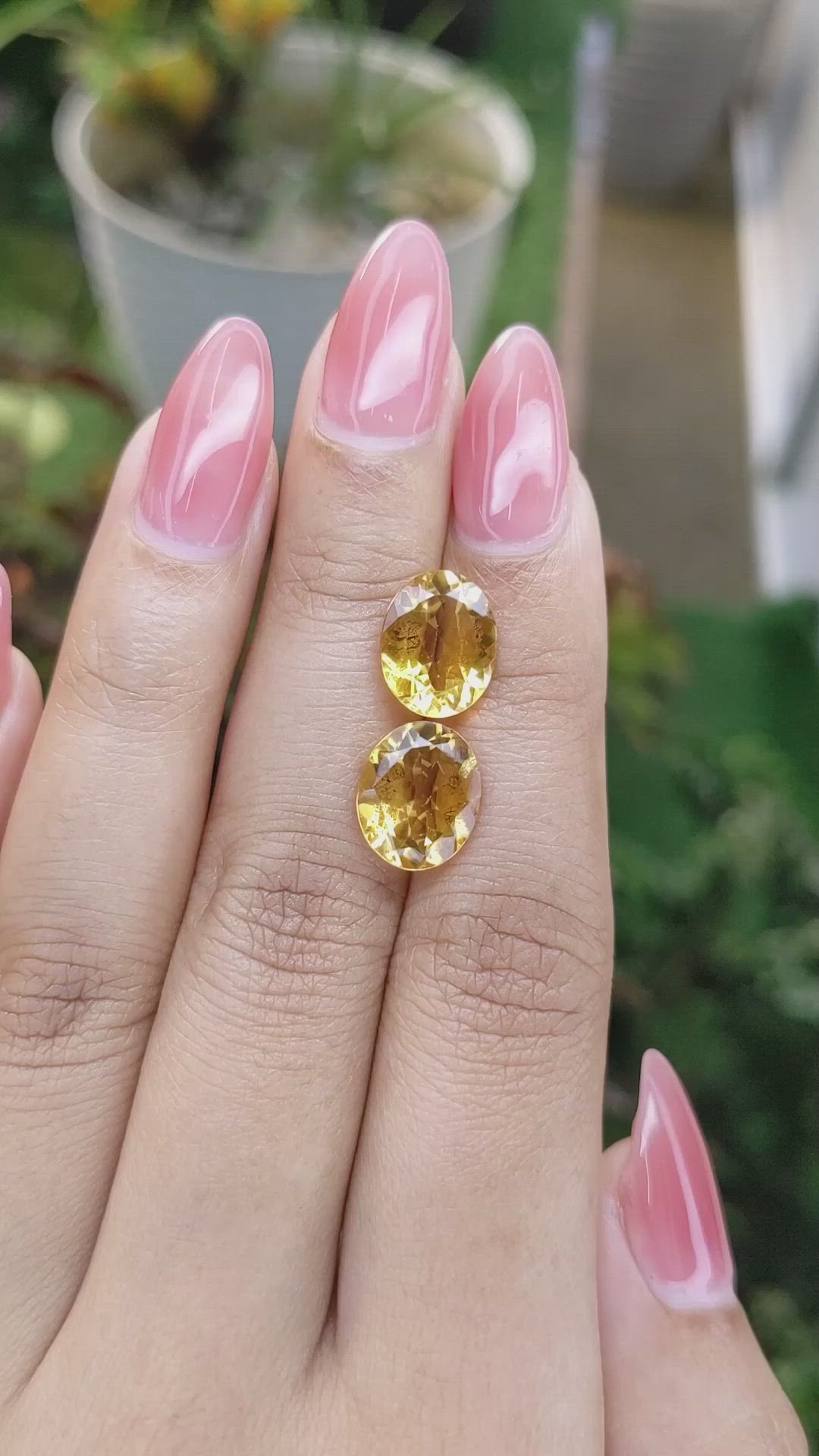 5.80&nbsp;Ct.Tw.Total Carat Weight Citrine Pair from Brazil Size Video