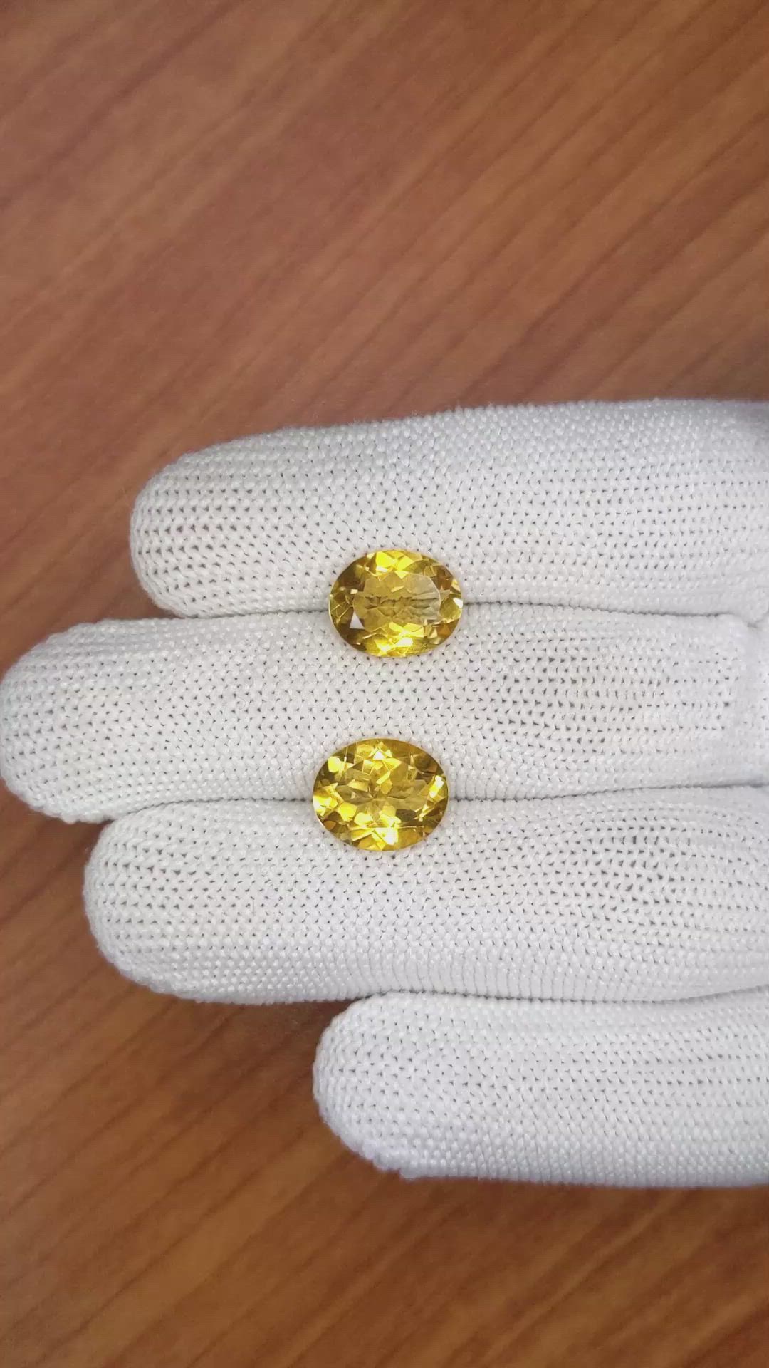 5.80&nbsp;Ct.Tw.Total Carat Weight Citrine Pair from Brazil Size Video