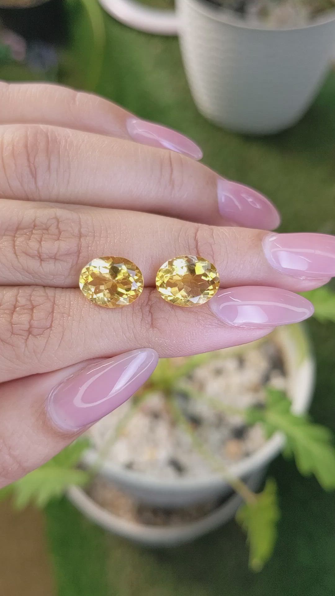 6.30&nbsp;Ct.Tw.Total Carat Weight Citrine Pair from Brazil Size Video