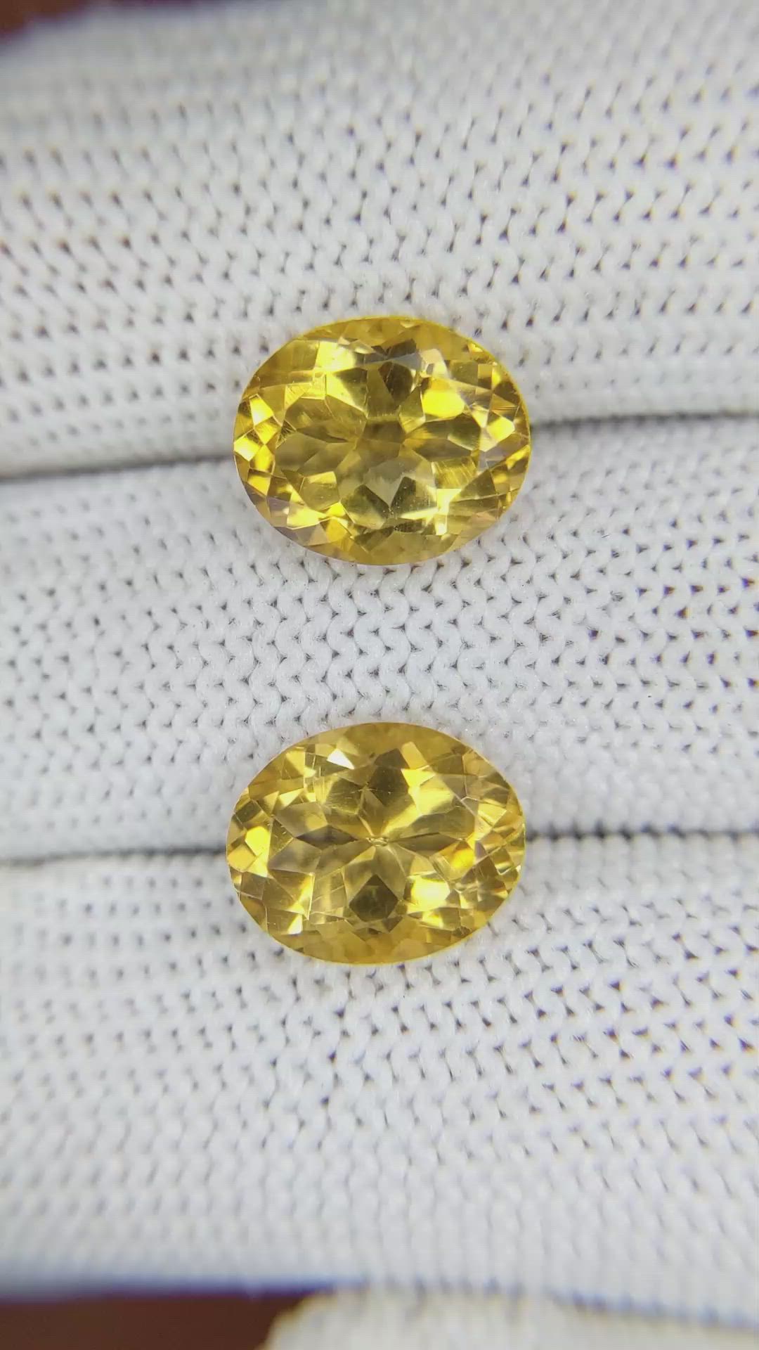 6.30&nbsp;Ct.Tw.Total Carat Weight Citrine Pair from Brazil Size Video