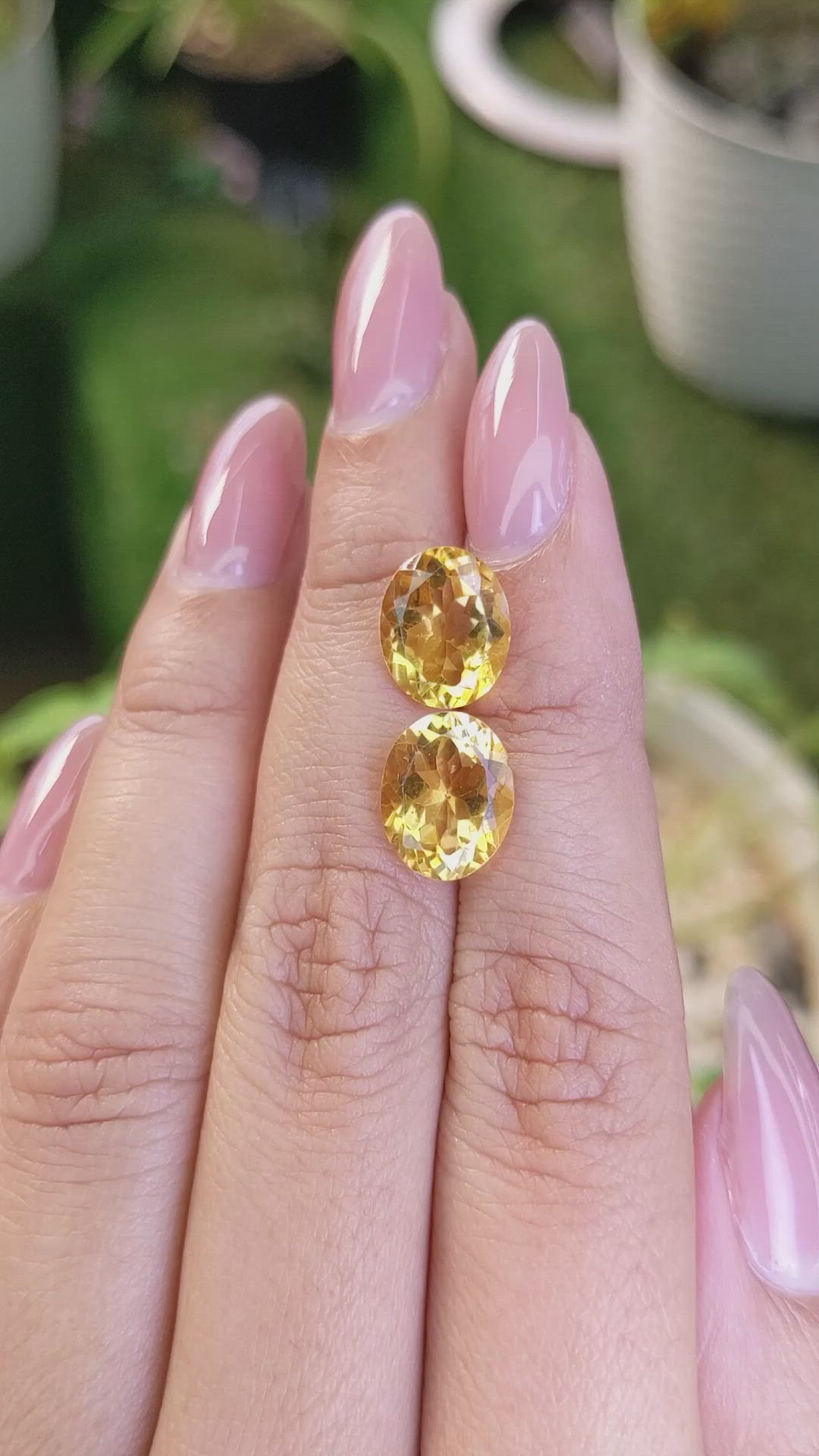 6.30&nbsp;Ct.Tw.Total Carat Weight Citrine Pair from Brazil Size Video