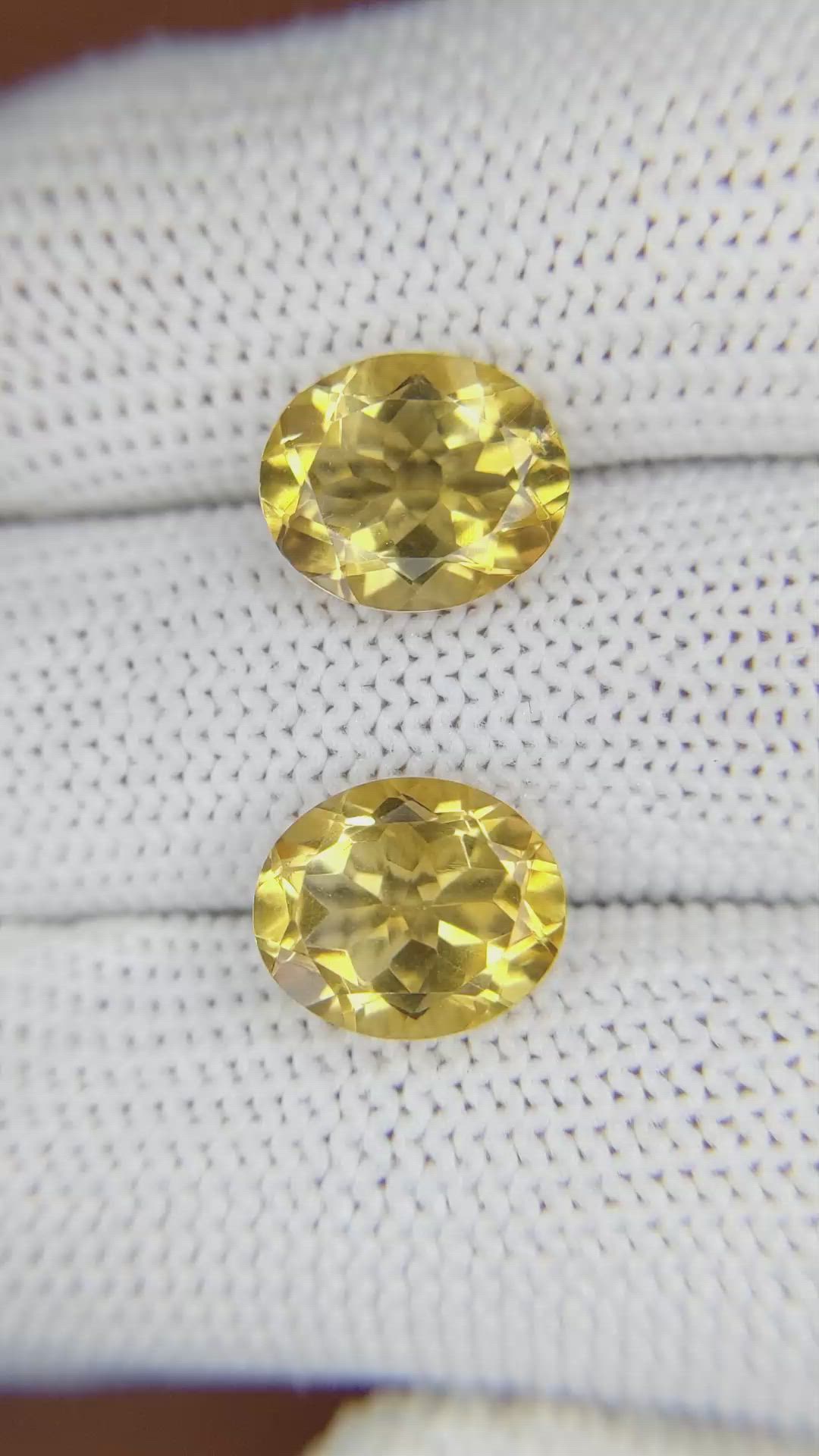 5.99&nbsp;Ct.Tw.Total Carat Weight Citrine Pair from Brazil Size Video