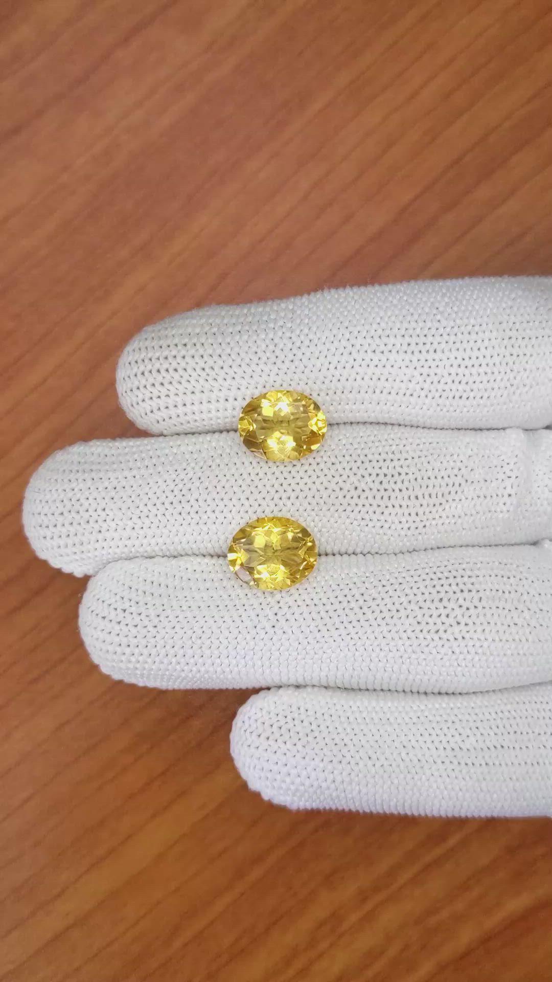 5.99&nbsp;Ct.Tw.Total Carat Weight Citrine Pair from Brazil Size Video