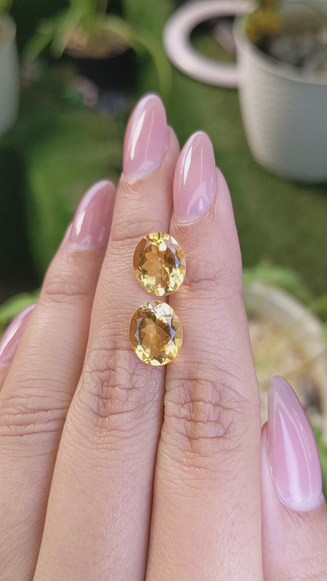 5.99&nbsp;Ct.Tw.Total Carat Weight Citrine Pair from Brazil Size Video