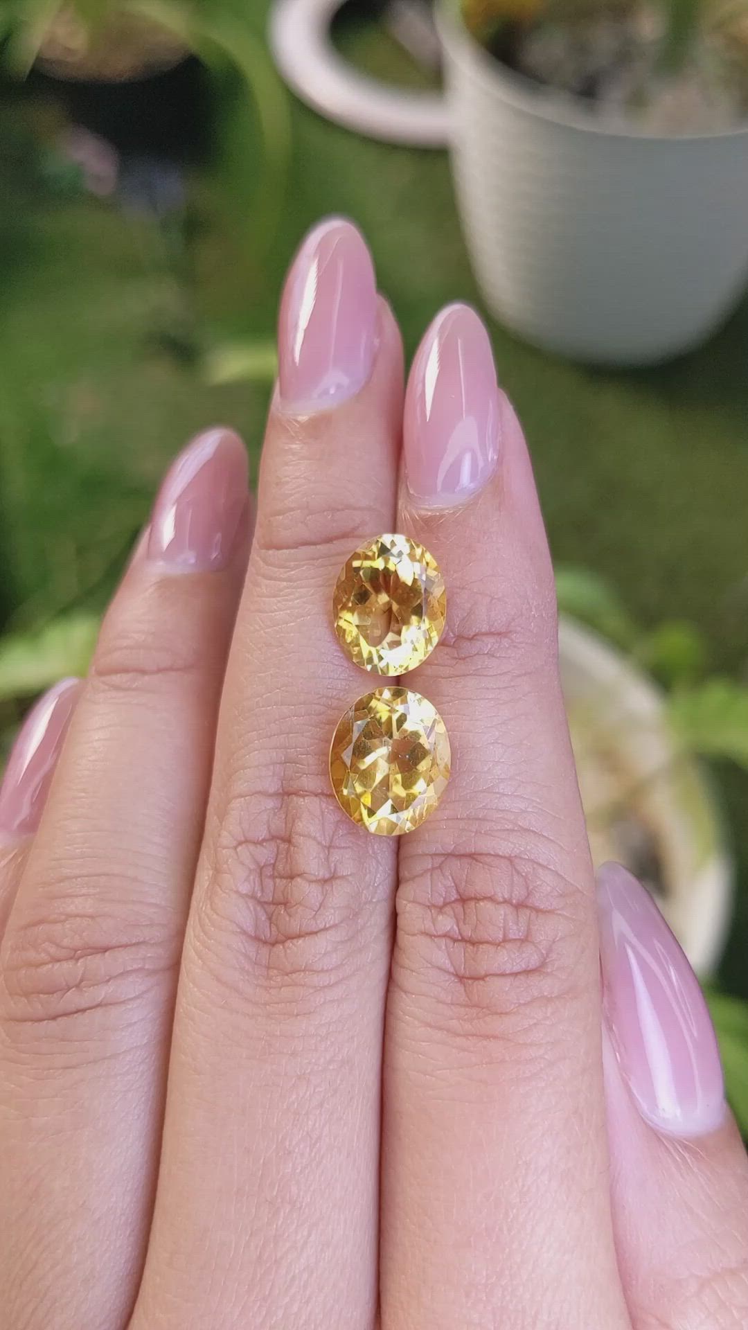6.95&nbsp;Ct.Tw.Total Carat Weight Citrine Pair from Brazil Size Video
