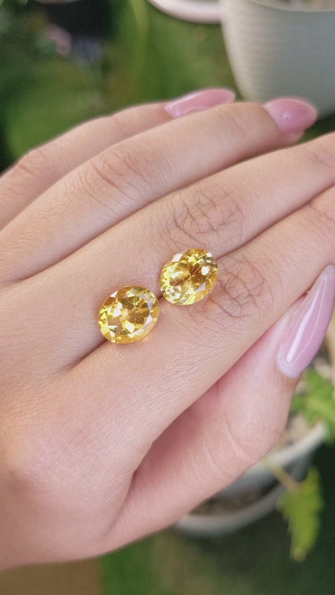 6.95&nbsp;Ct.Tw.Total Carat Weight Citrine Pair from Brazil Size Video