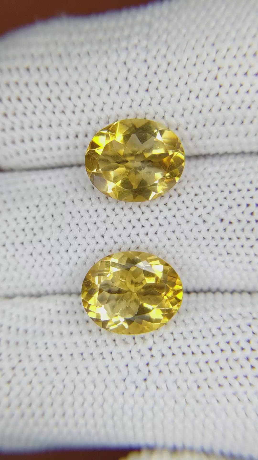 5.68&nbsp;Ct.Tw.Total Carat Weight Citrine Pair from Brazil Size Video