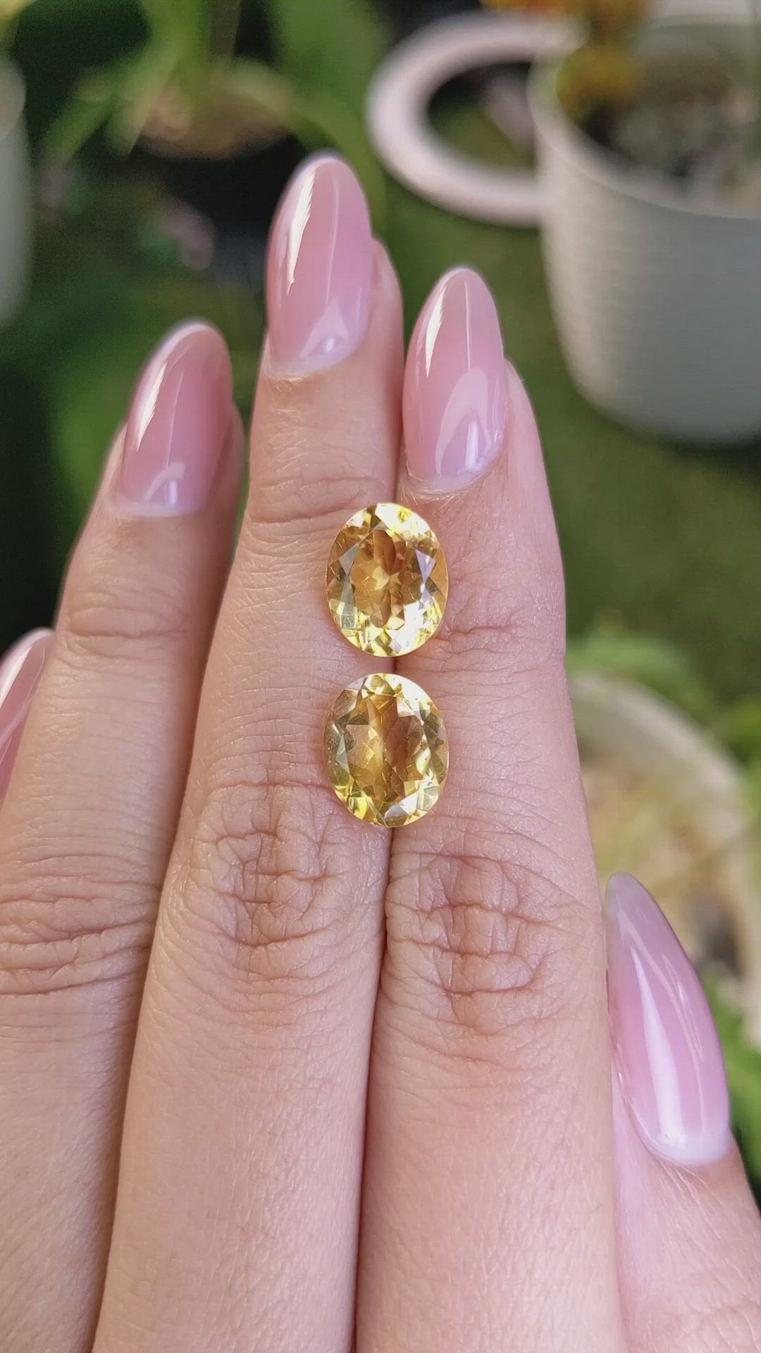 5.68&nbsp;Ct.Tw.Total Carat Weight Citrine Pair from Brazil Size Video