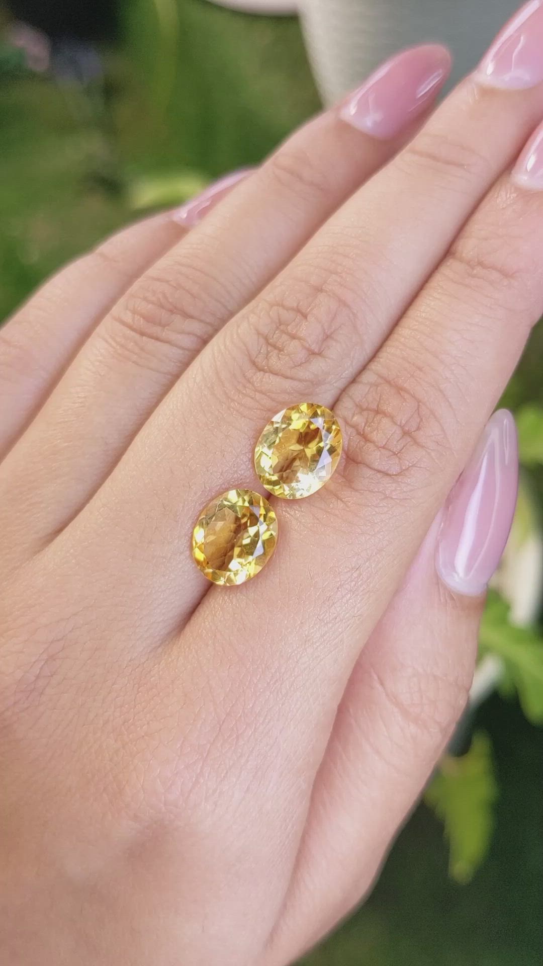 5.68&nbsp;Ct.Tw.Total Carat Weight Citrine Pair from Brazil Size Video