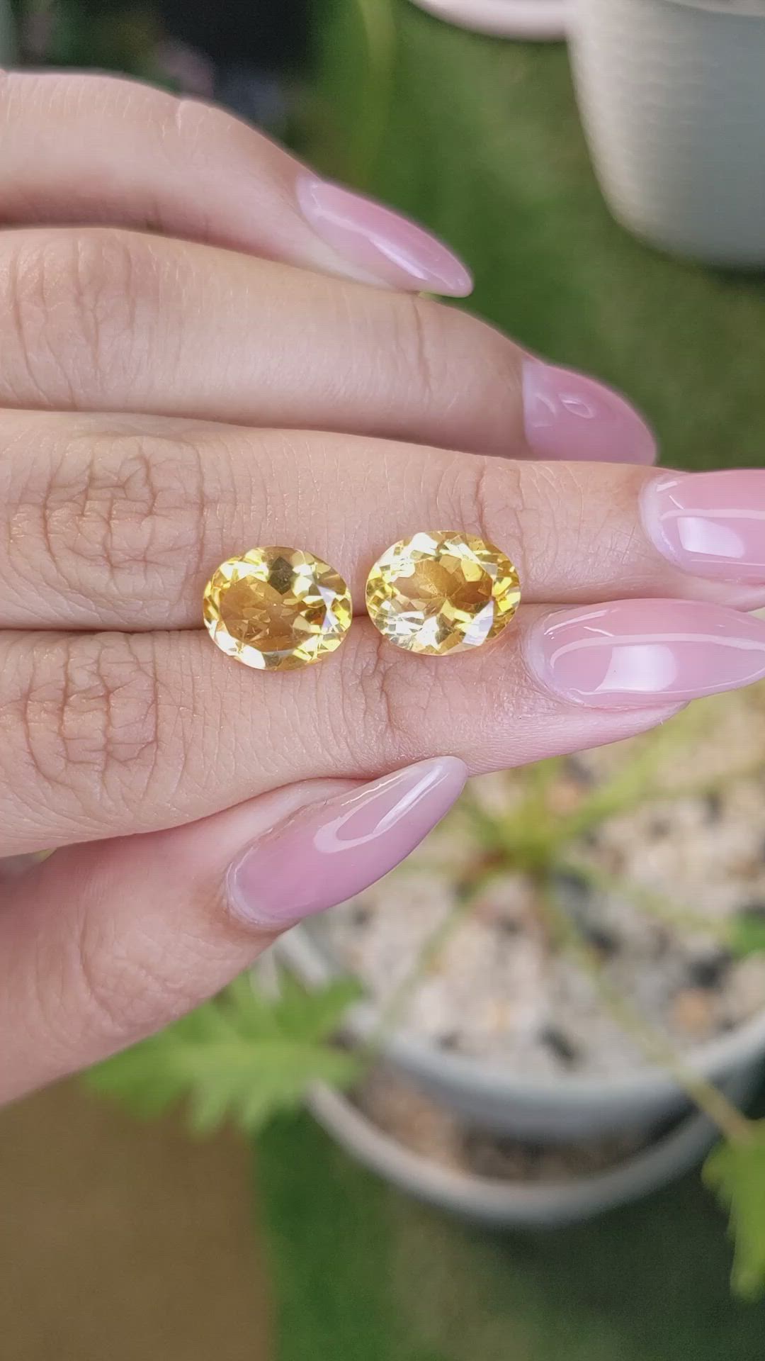 5.68&nbsp;Ct.Tw.Total Carat Weight Citrine Pair from Brazil Size Video