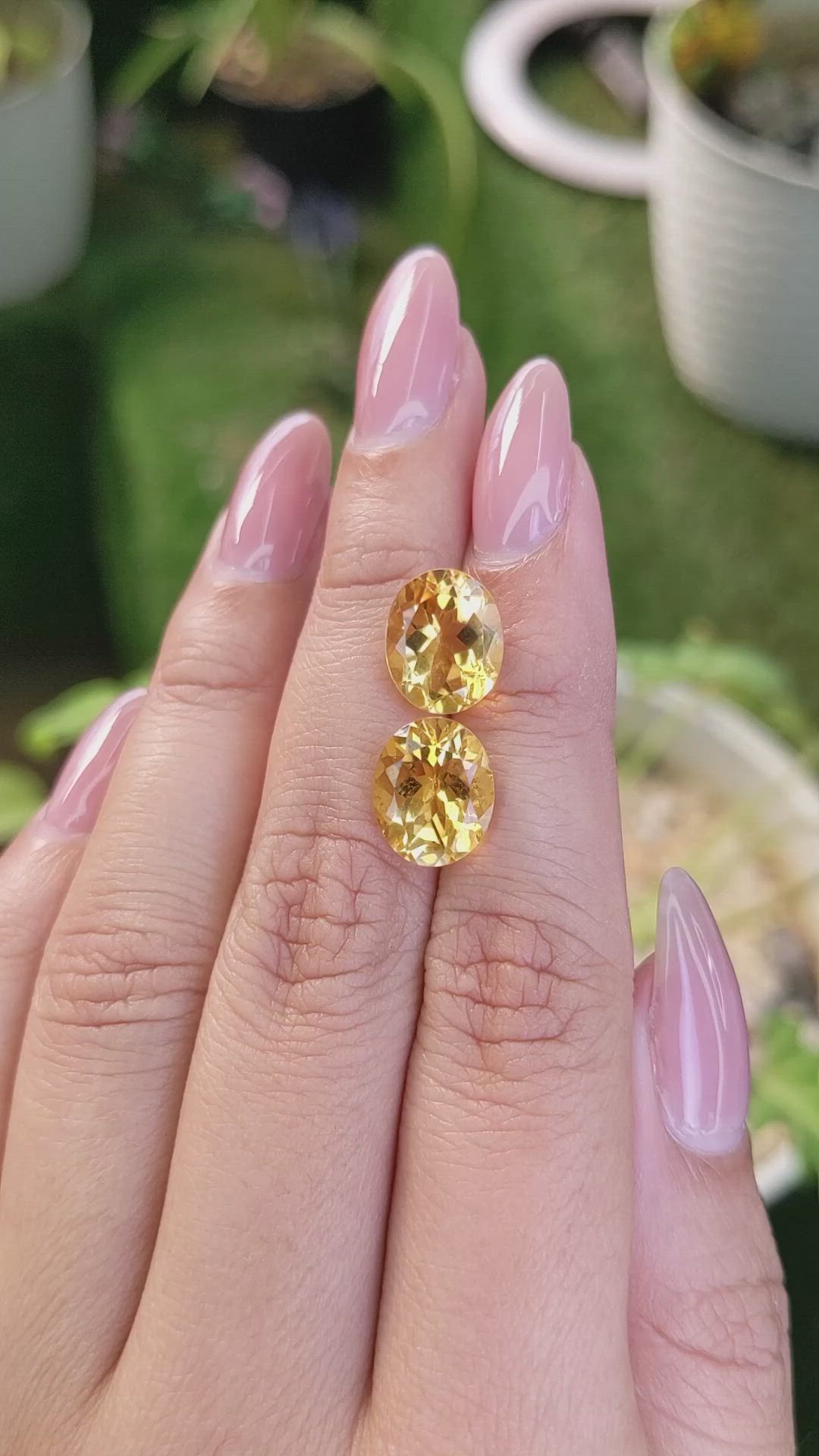 6.89&nbsp;Ct.Tw.Total Carat Weight Citrine Pair from Brazil Size Video