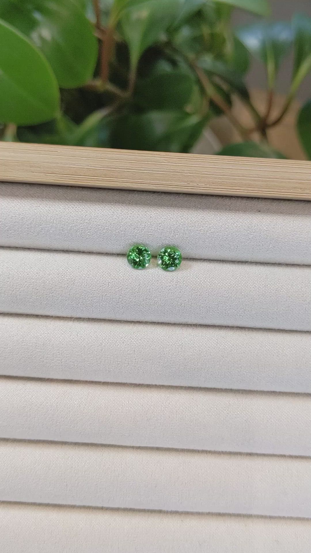 1.69&nbsp;Ct.Tw.Total Carat Weight Tsavorite Garnet Pair from Kenya Size Video