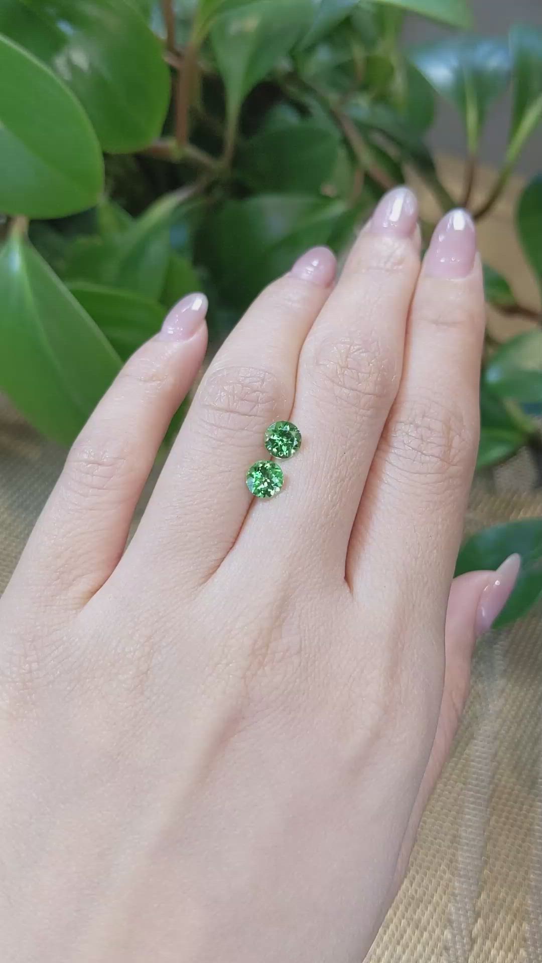 1.69&nbsp;Ct.Tw.Total Carat Weight Tsavorite Garnet Pair from Kenya Size Video