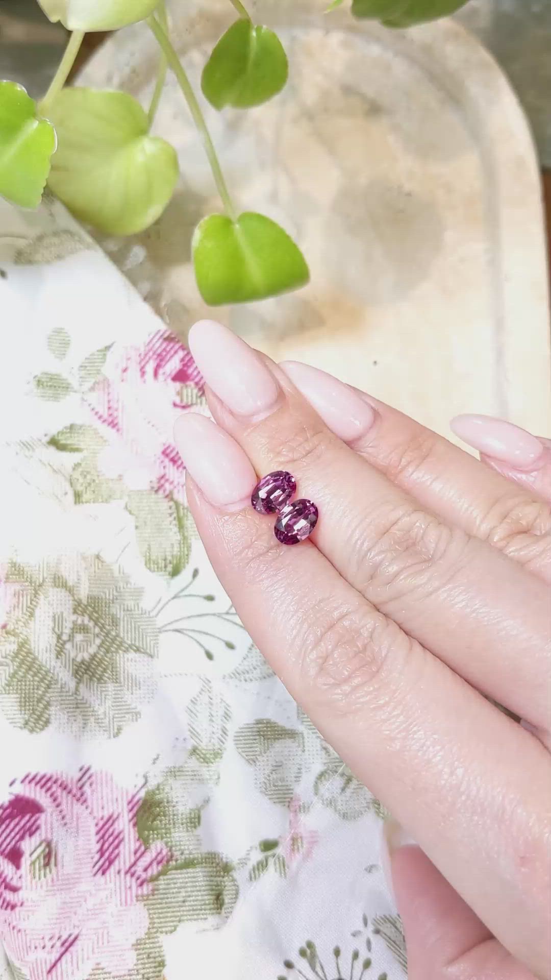 2.69&nbsp;Ct.Tw.Total Carat Weight Rhodolite Garnet Pair from Tanzania Size Video