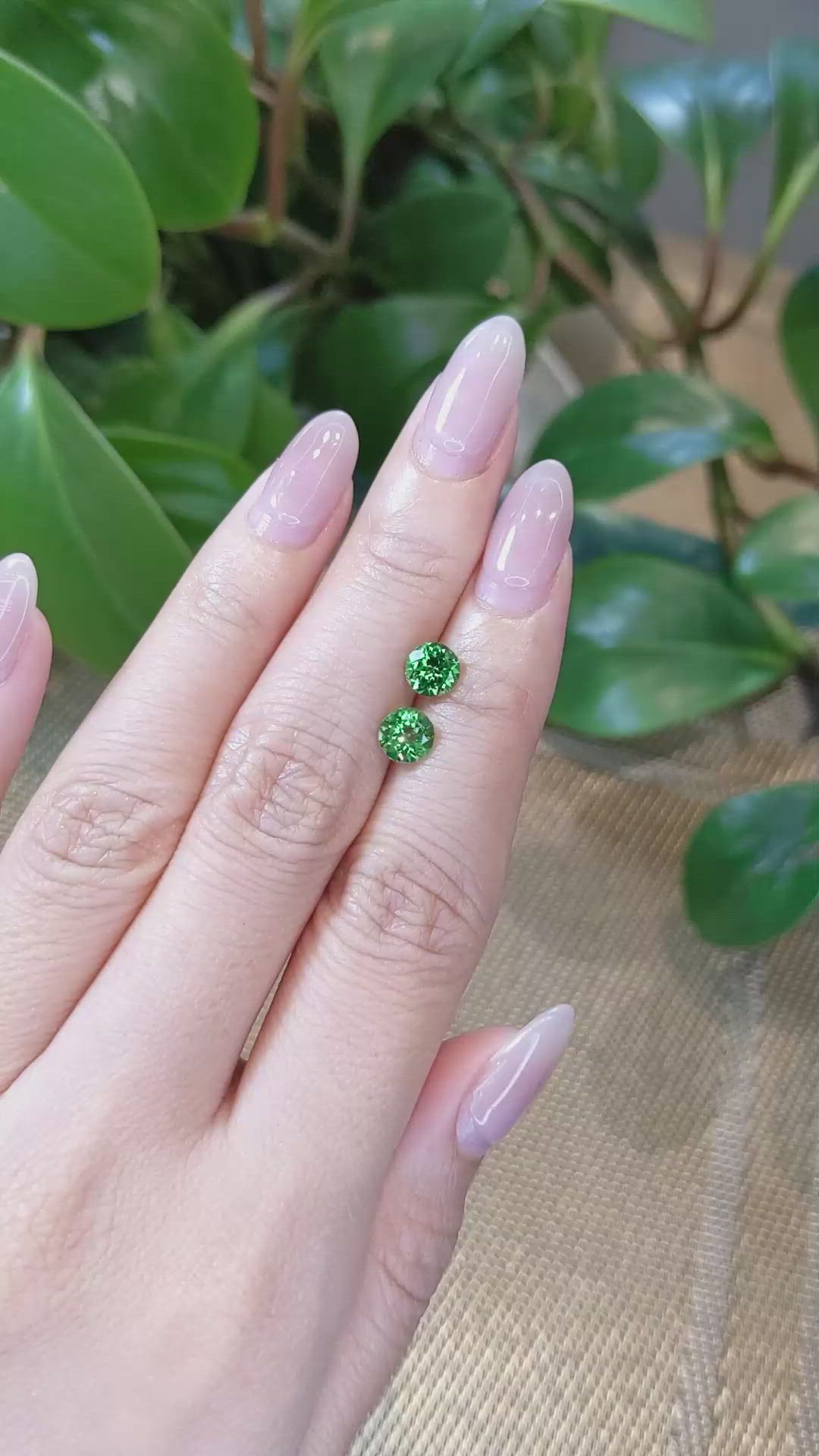 1.83&nbsp;Ct.Tw.Total Carat Weight Tsavorite Garnet Pair from Kenya Size Video