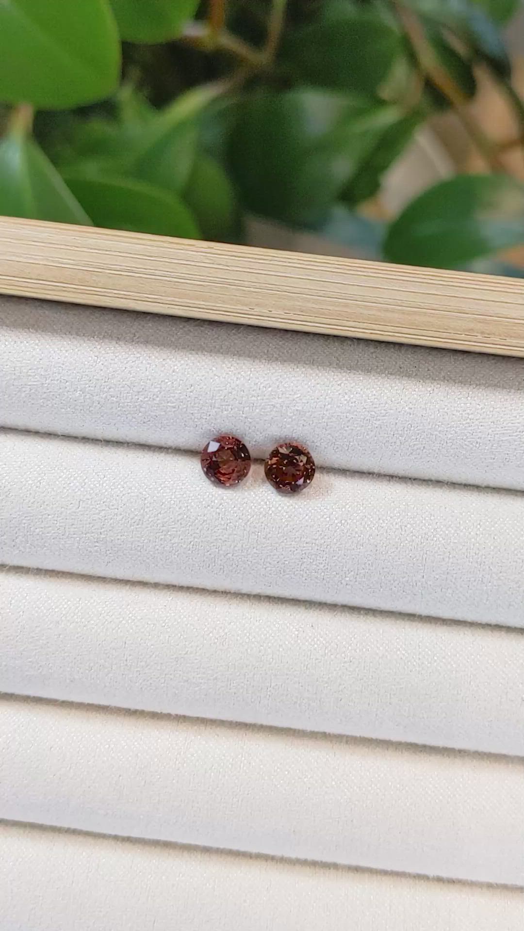 2.30 Ct.Tw.Total Carat Weight Garnet Pair from Tanzania Size Video