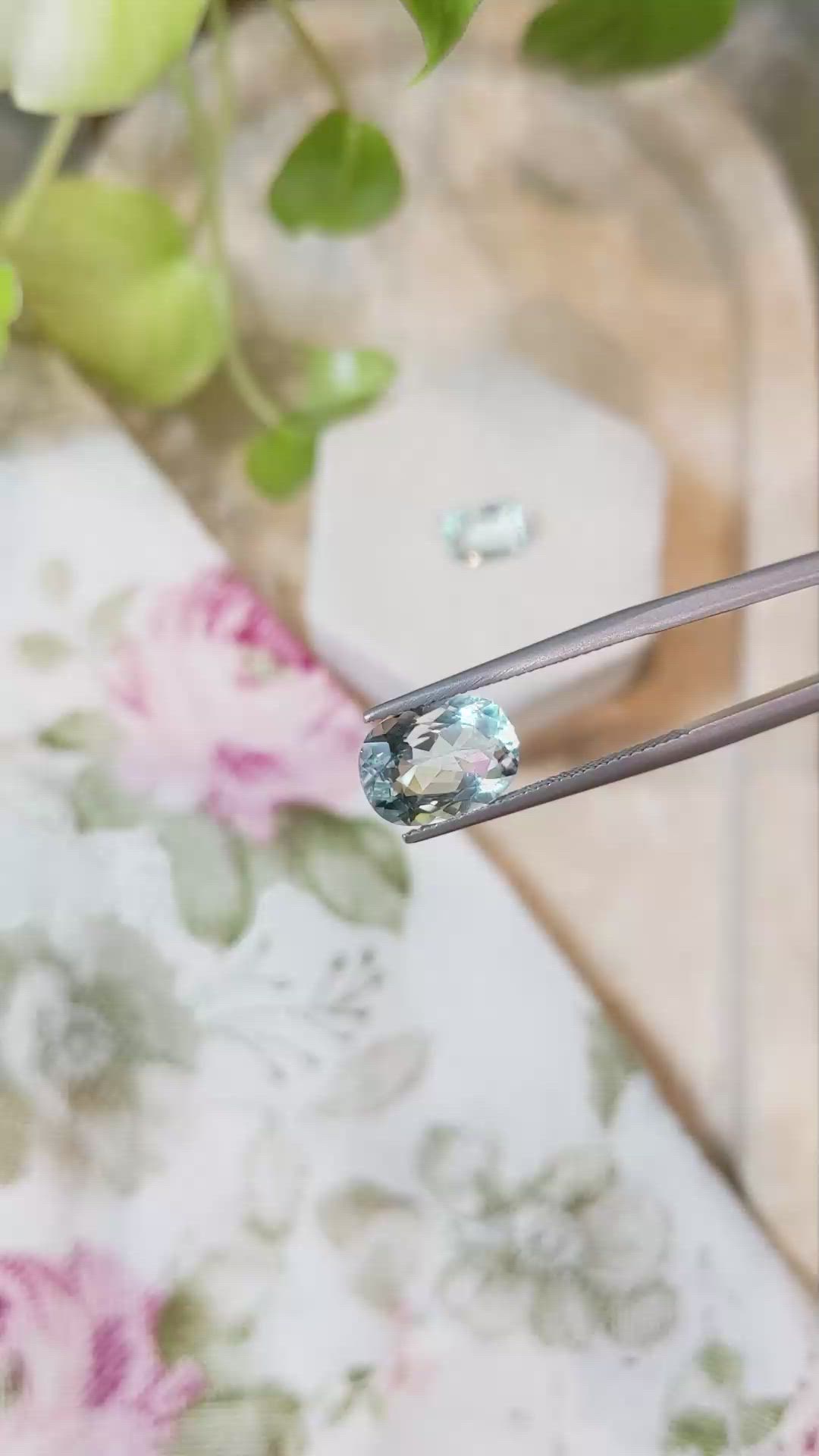 5.57 Ct.Tw.Total Carat Weight Greenish Blue Aquamarine Pair from Brazil Size Video