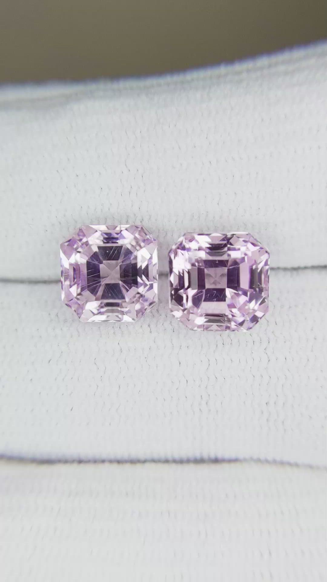 8.01&nbsp;Ct.Tw.Total Carat Weight Kunzite Pair from Afghanistan Size Video
