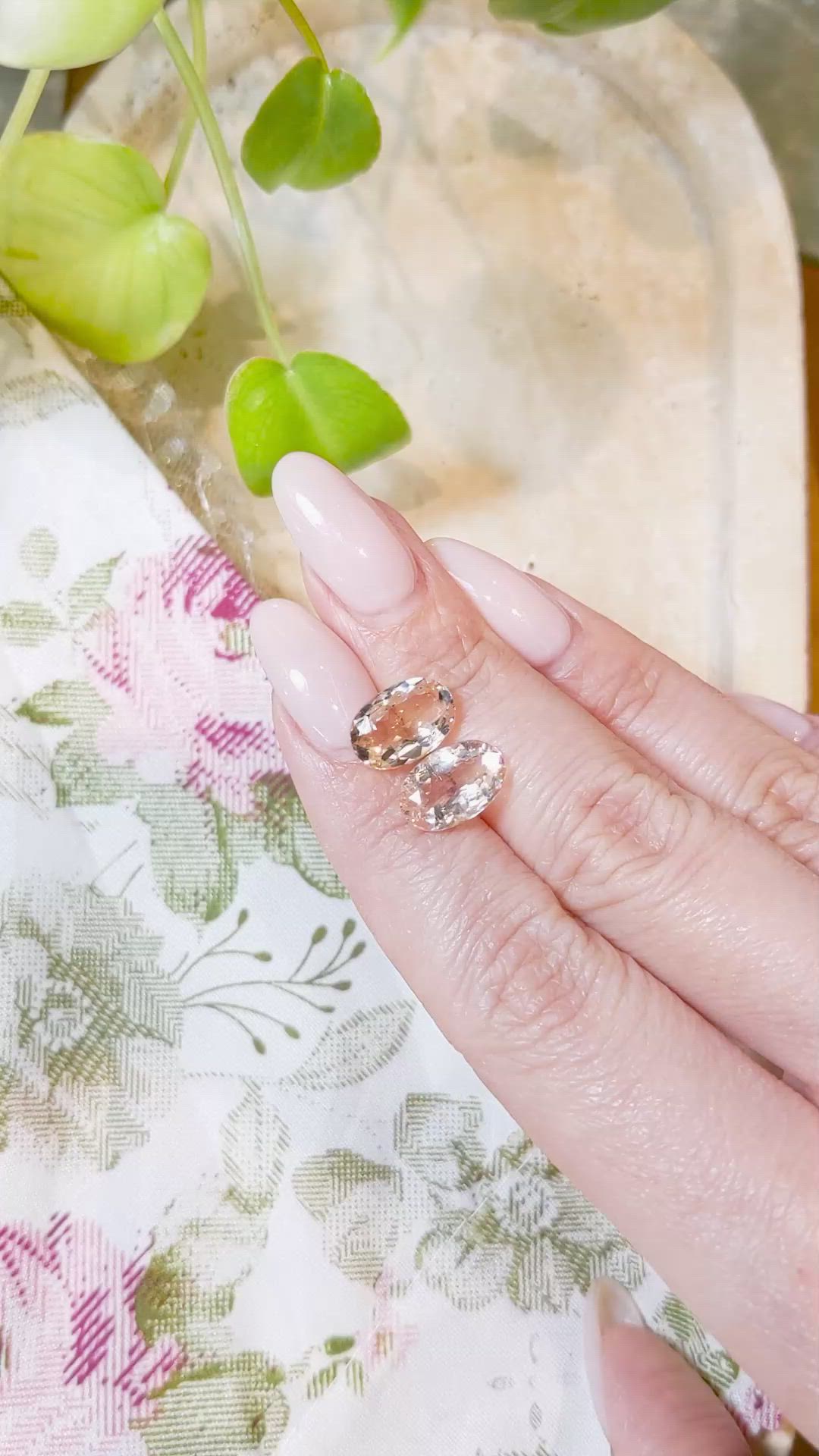 6.37&nbsp;Ct.Tw.Total Carat Weight Topaz Pair from Ceylon (Sri Lanka) Size Video