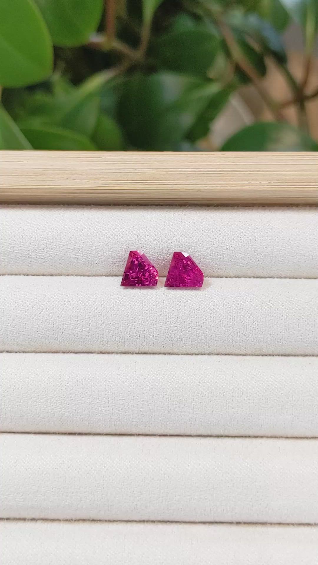 2.92&nbsp;Ct.Tw.Total Carat Weight Rubellite Tourmaline Pair from Brazil Size Video