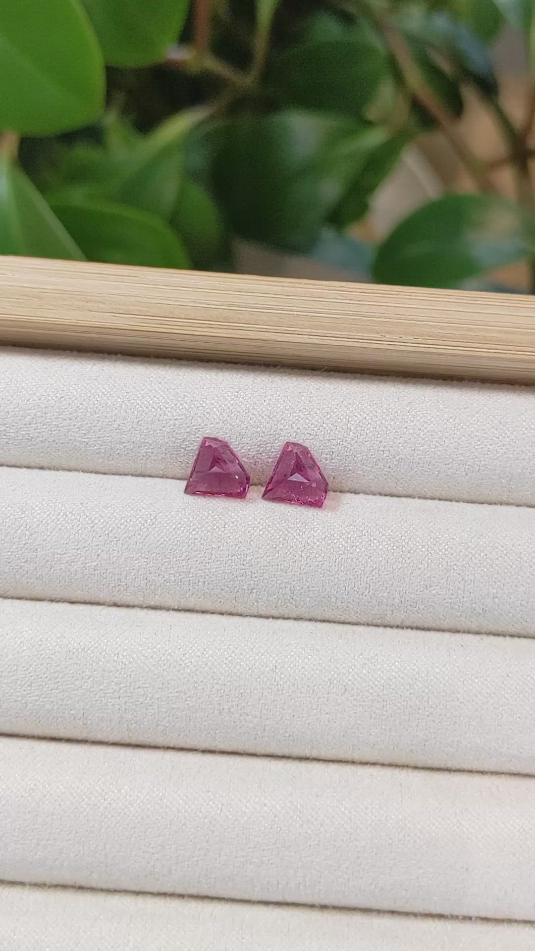 2.92&nbsp;Ct.Tw.Total Carat Weight Rubellite Tourmaline Pair from Brazil Size Video