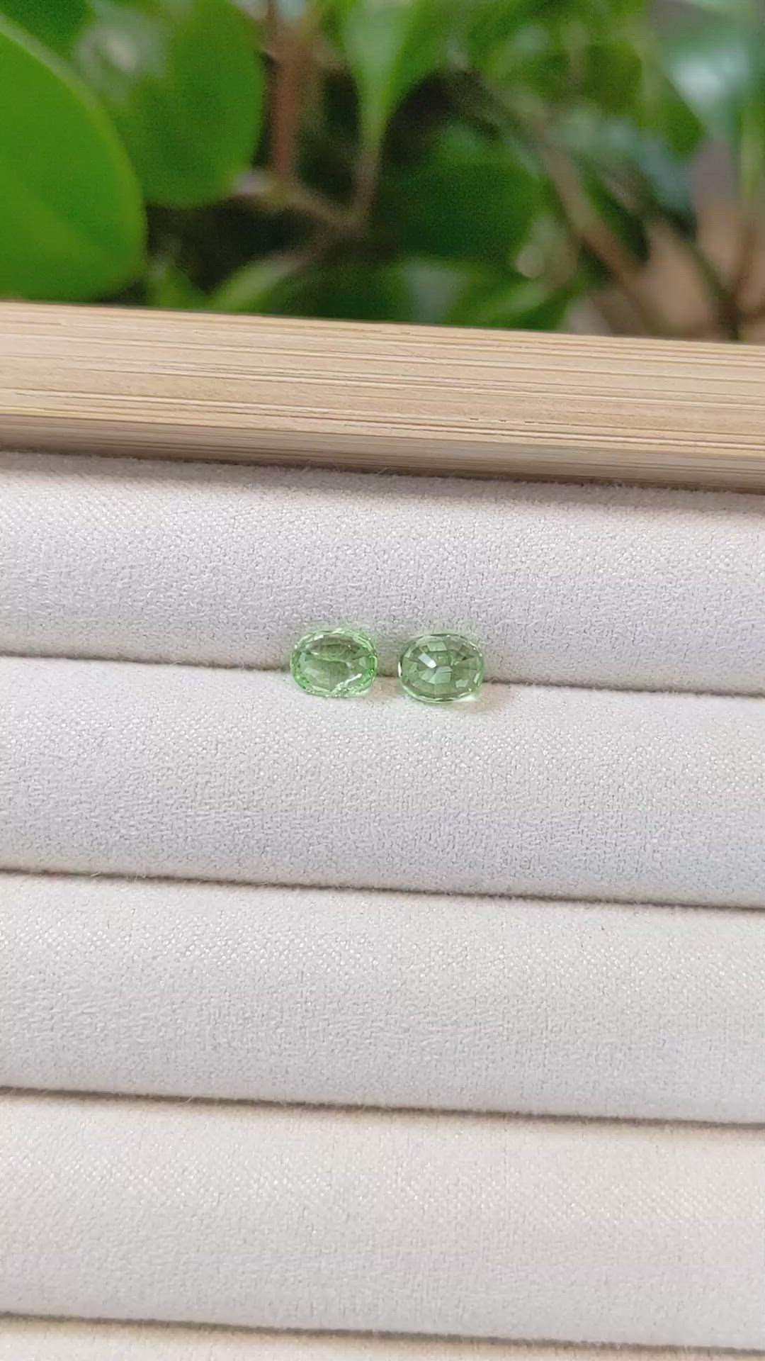 1.91&nbsp;Ct.Tw.Total Carat Weight Tsavorite Garnet Pair from Tanzania Size Video